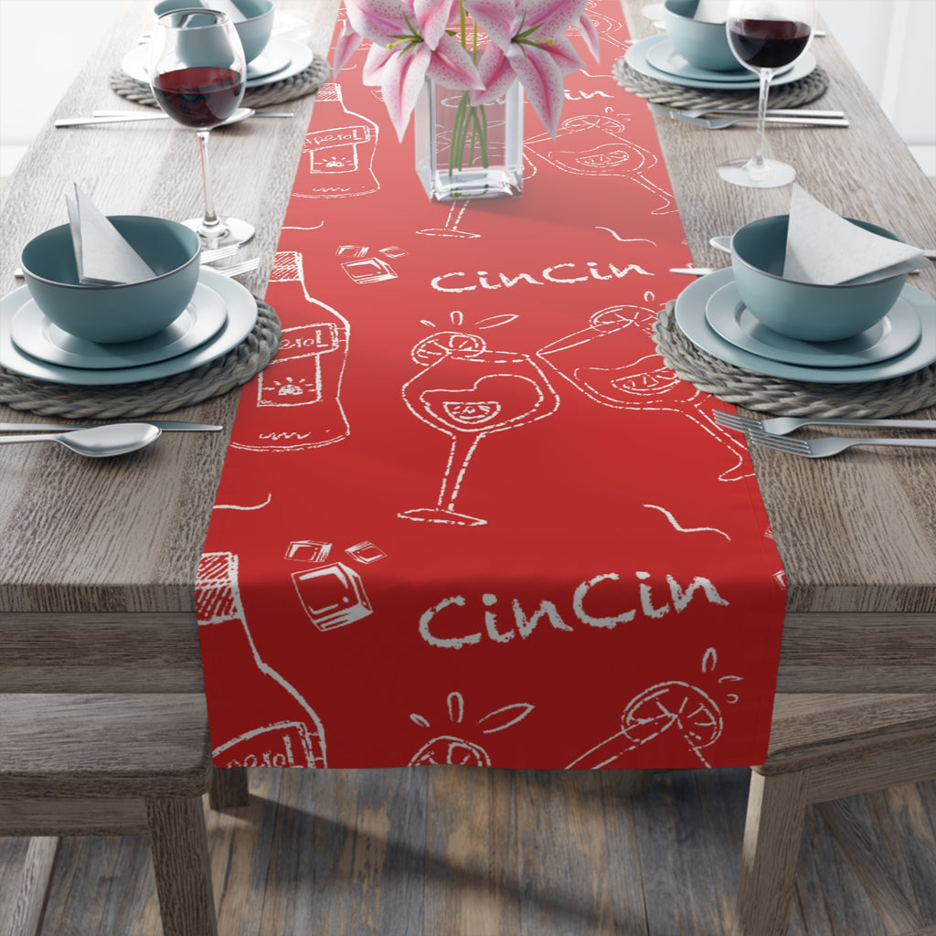 Cin Cin Table Runner — Red Cin Cin Collection Inspired Design