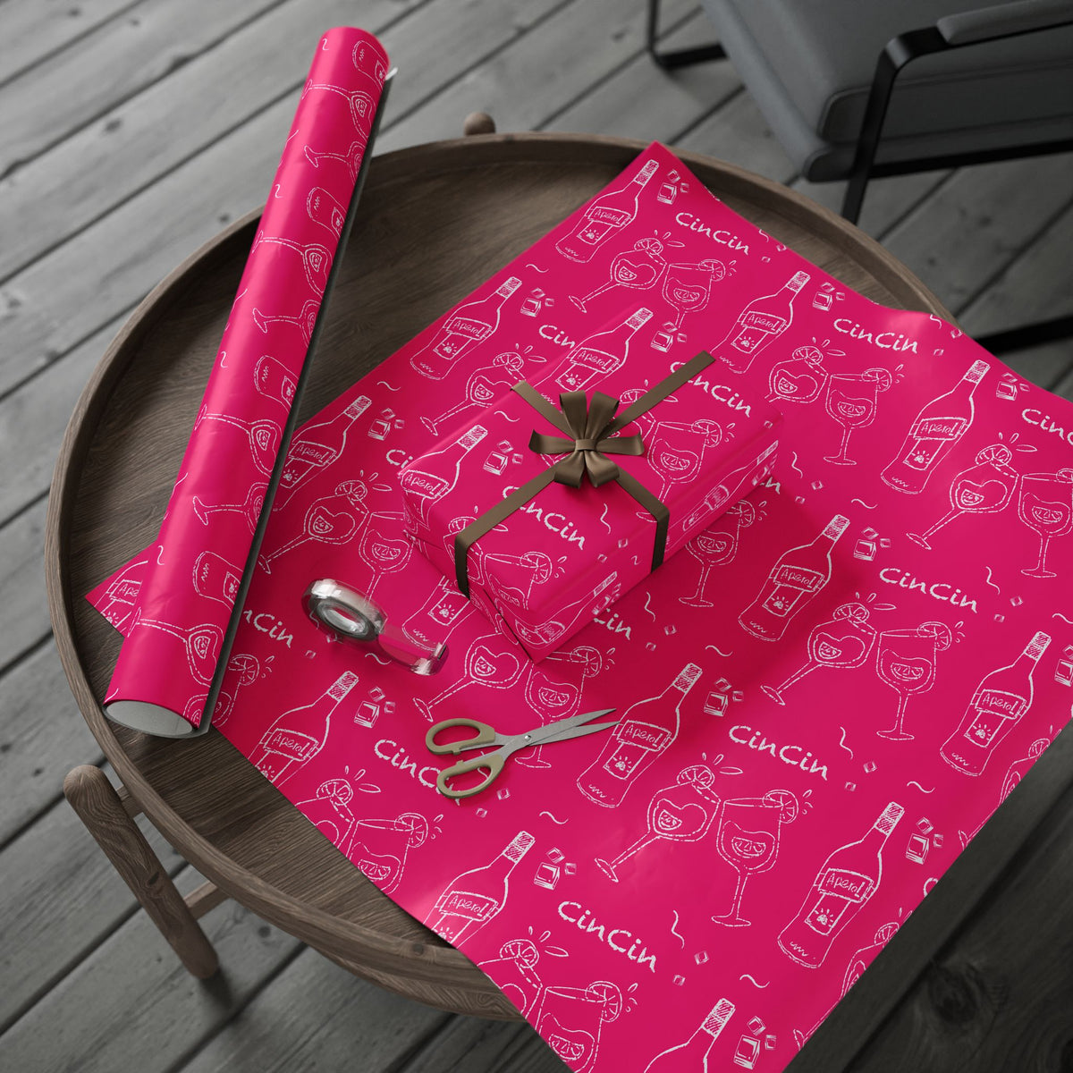 Cin Cin Peel Wrapping Paper Roll — Pink Cin Cin Collection Inspired Design
