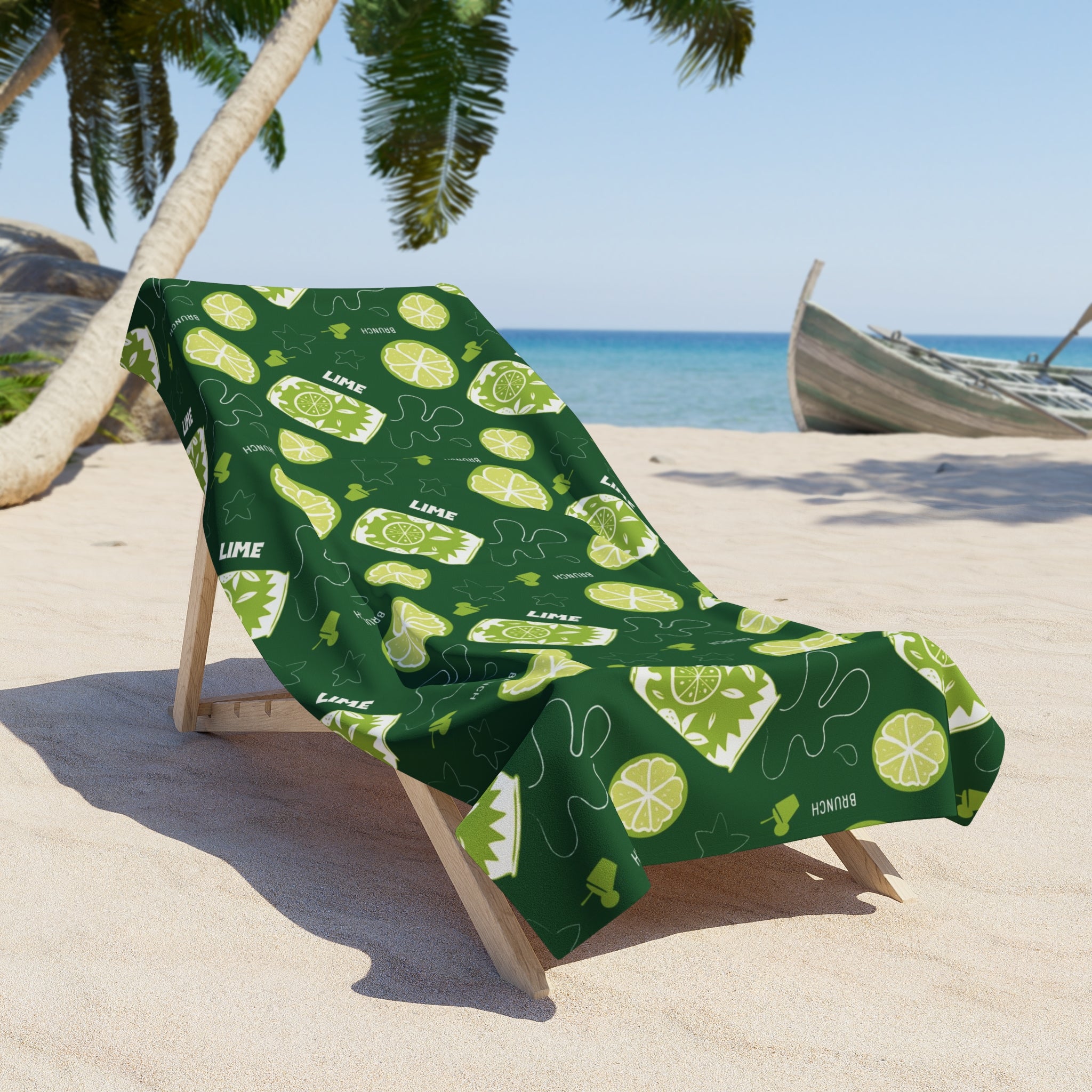 Lime Brunch Beach Towel – Aperol Inspired Summer Towel