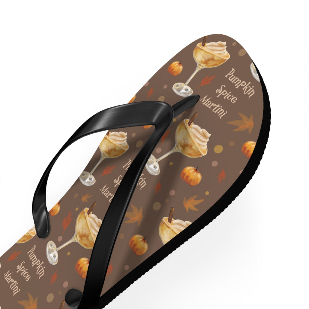 Pumpkin Spice Martini Flip Flops — Brown Pumpkin Collection Inspired Design