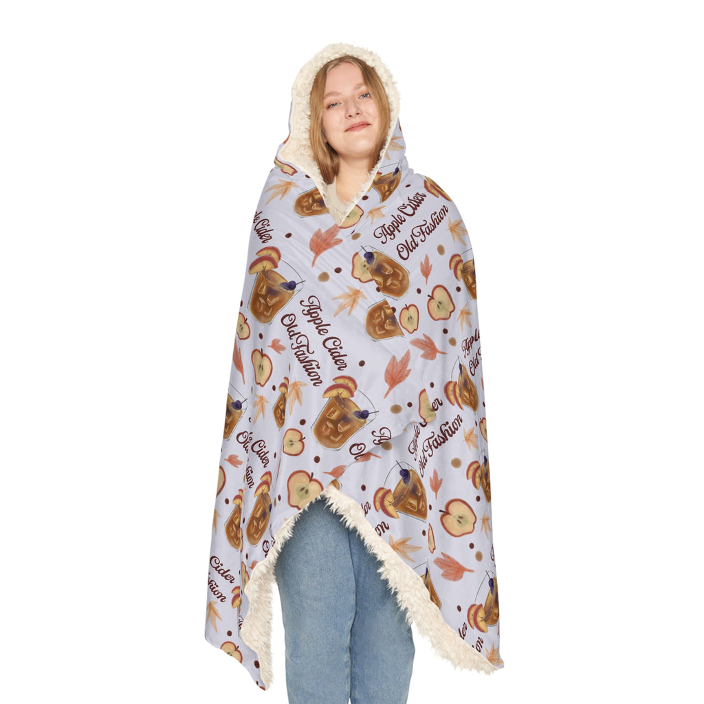 Apple Cider Old Fashion Hooded Throw Blanket – Light Violet Apple Cider Collection Inspired Design