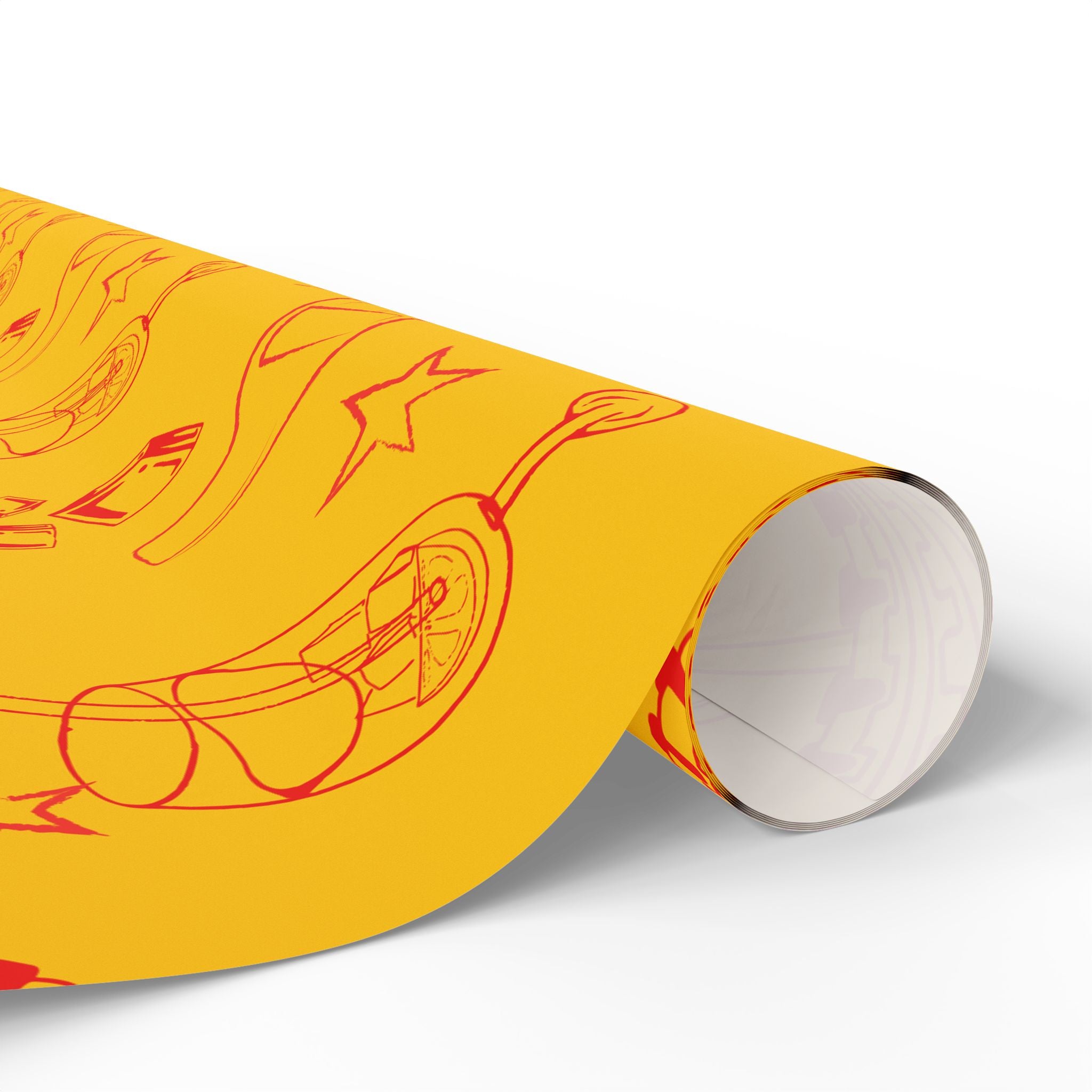 Aperol Brunch Peel Wrapping Paper Roll — Aperol Yellow Collection Inspired Design