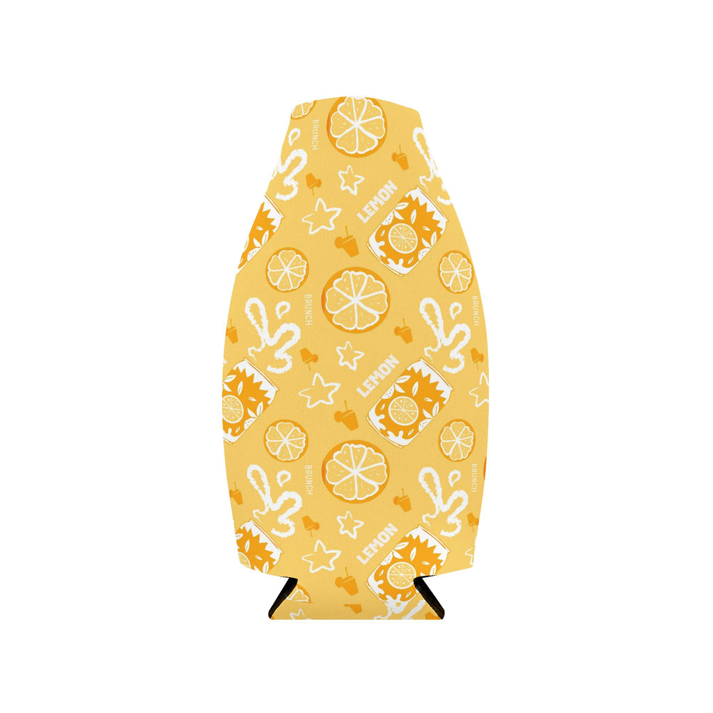 Lemon Fruit Brunch Zip-Up Bottle Cooler Sleeve — Lemon Brunch Collection Inspired Design