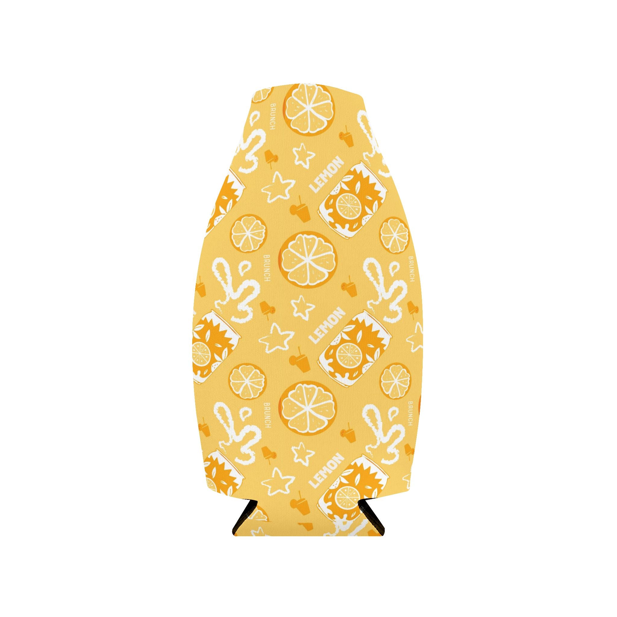 Lemon Fruit Brunch Zip-Up Bottle Cooler Sleeve — Lemon Brunch Collection Inspired Design