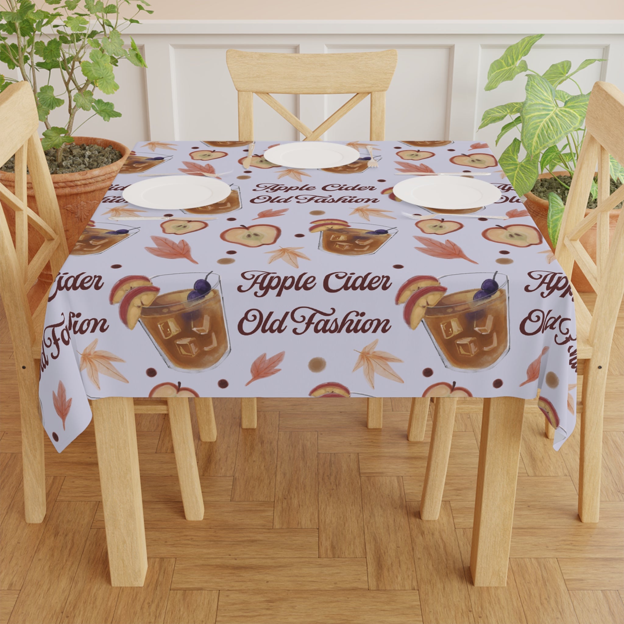 Apple Cider Old Fashioned Tablecloth — Light Violet Apple Cider Collection Inspired Design