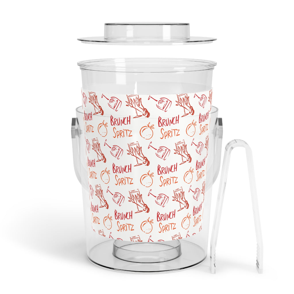 Brunch Spritz Ice Bucket with Tongs — White Brunch Collection Inspired Design