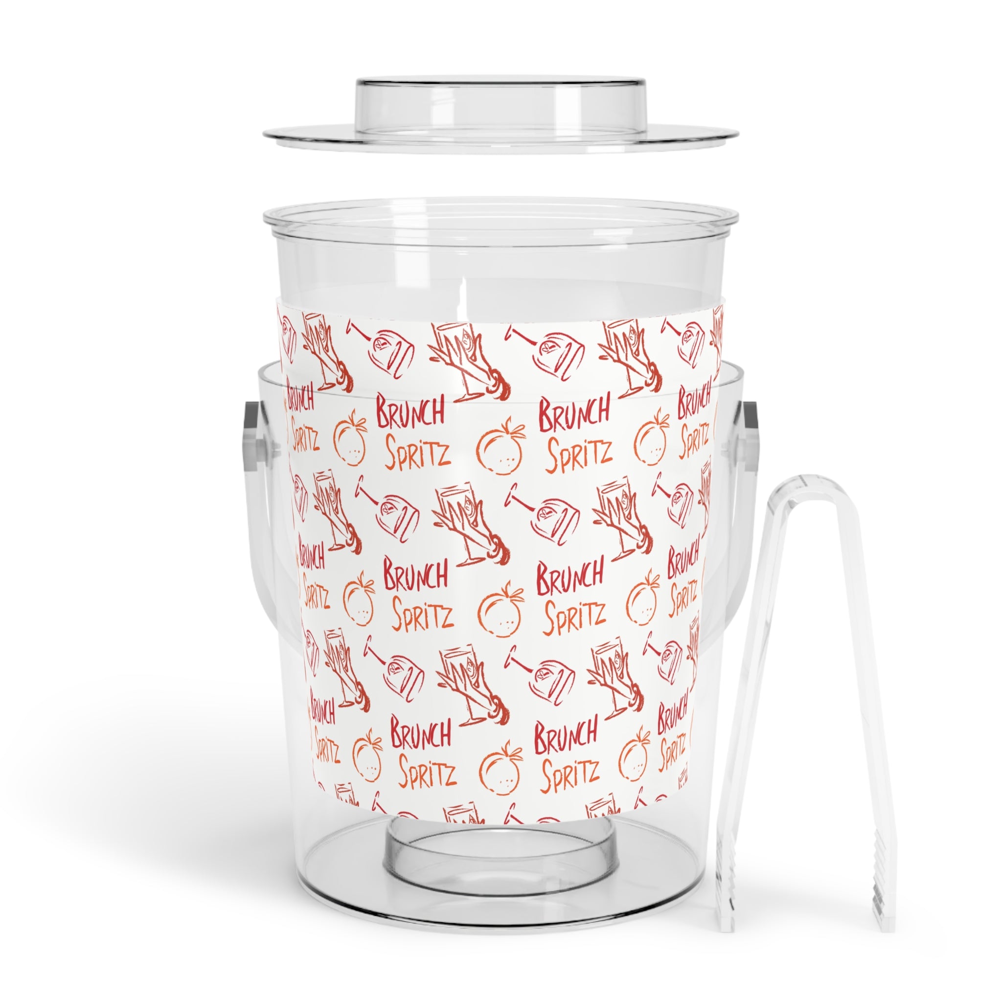 Brunch Spritz Ice Bucket with Tongs — White Brunch Collection Inspired Design