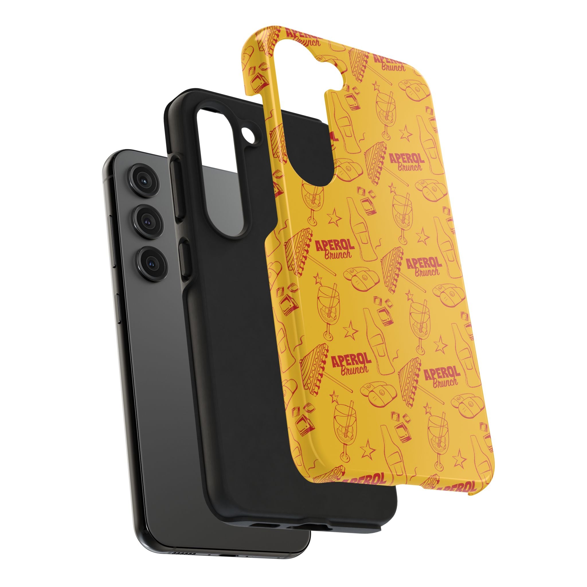 Aperol Brunch Tough Phone Case — Aperol Yellow Patterned Protective Cover
