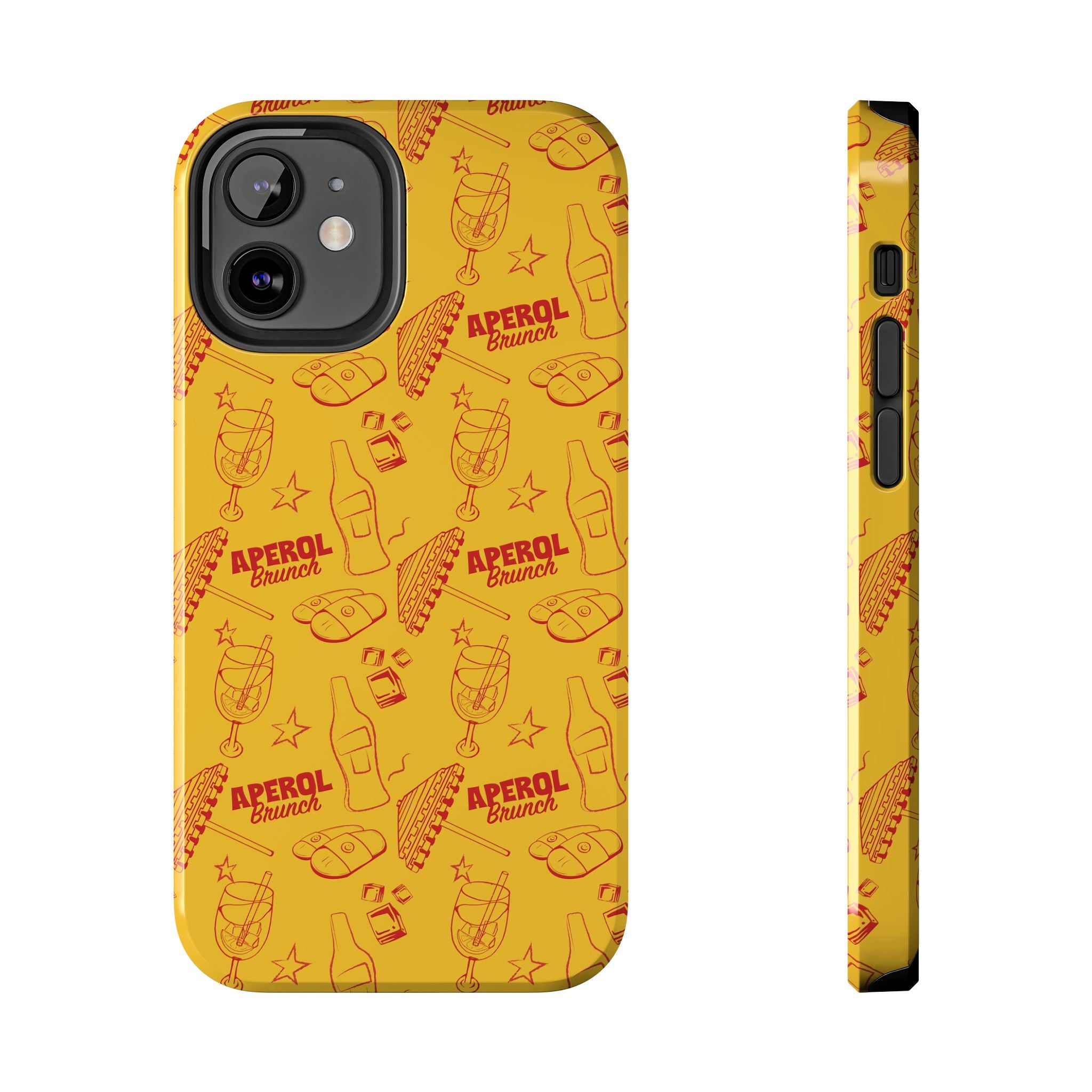 Aperol Brunch Tough Phone Case — Aperol Yellow Patterned Protective Cover