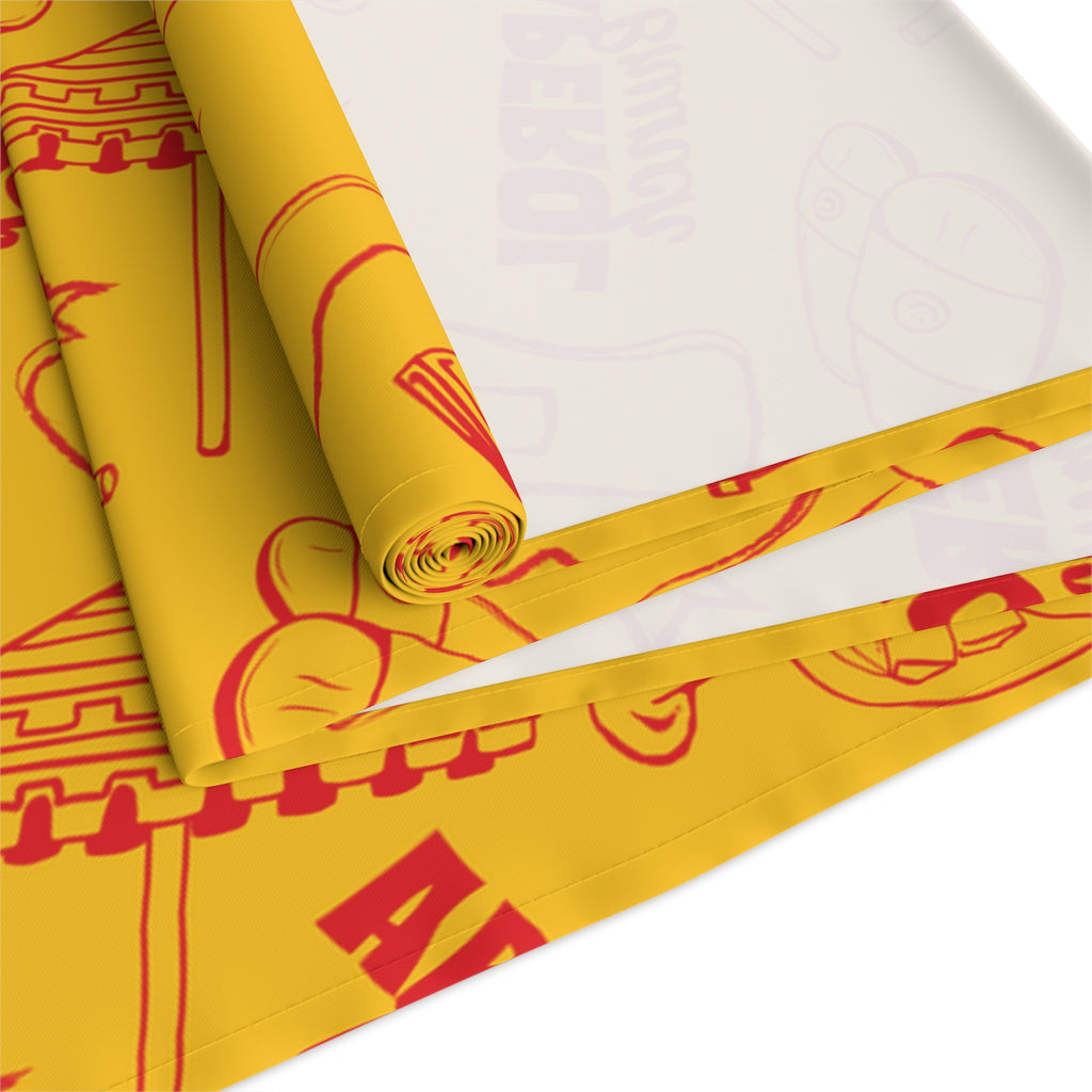 Aperol Brunch Table Runner — Yellow Citrus Summer Decor