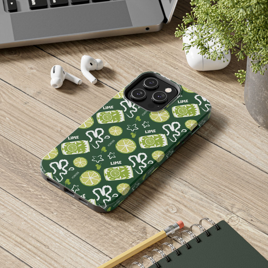 Lime Brunch Fruit Collection Tough Phone Case — Green Aperol Inspired Design