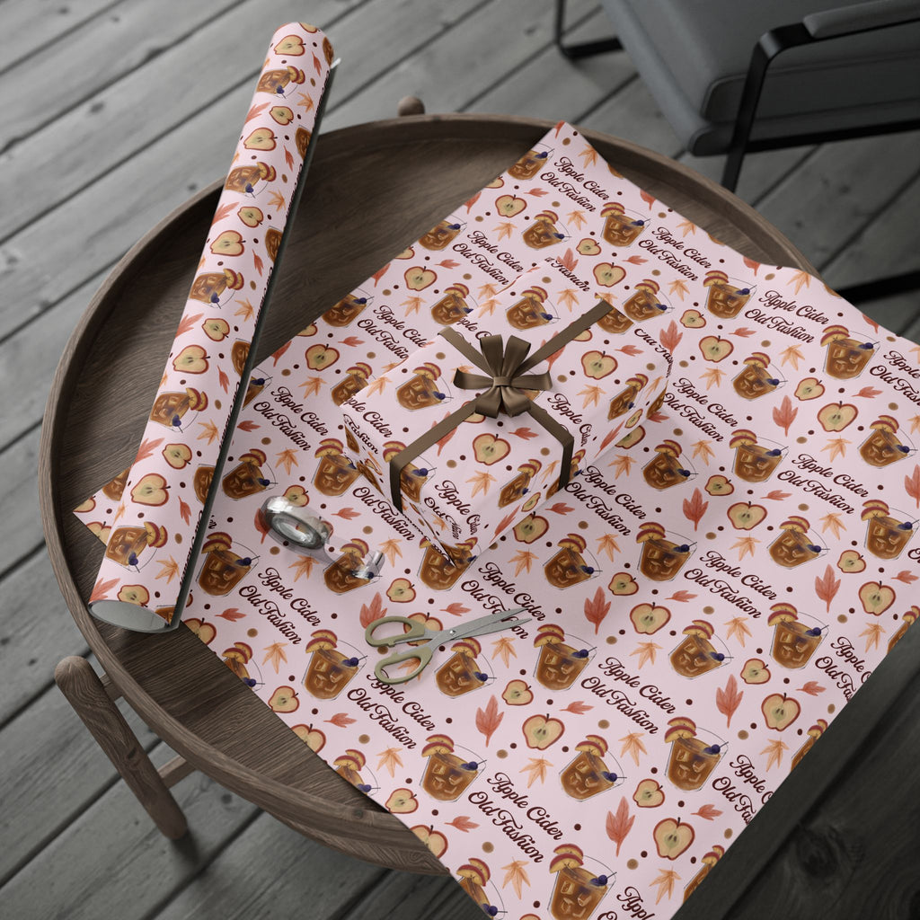 Apple Cider Old Fashioned Wrapping Paper Roll — Light Pink Apple Cider Collection Inspired Design