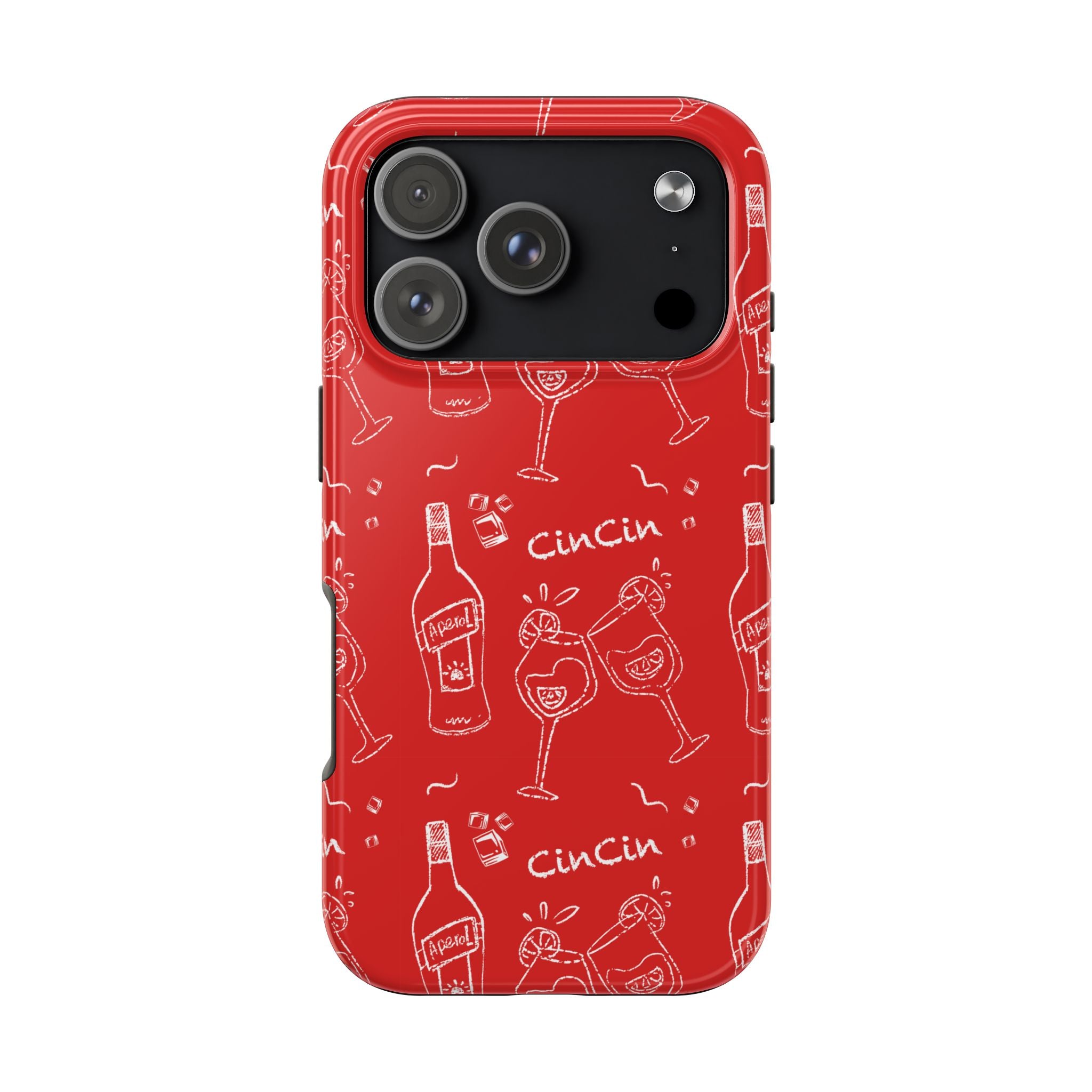 Cin Cin Spritz Tough Phone Case — Red Citrus Cocktail Pattern