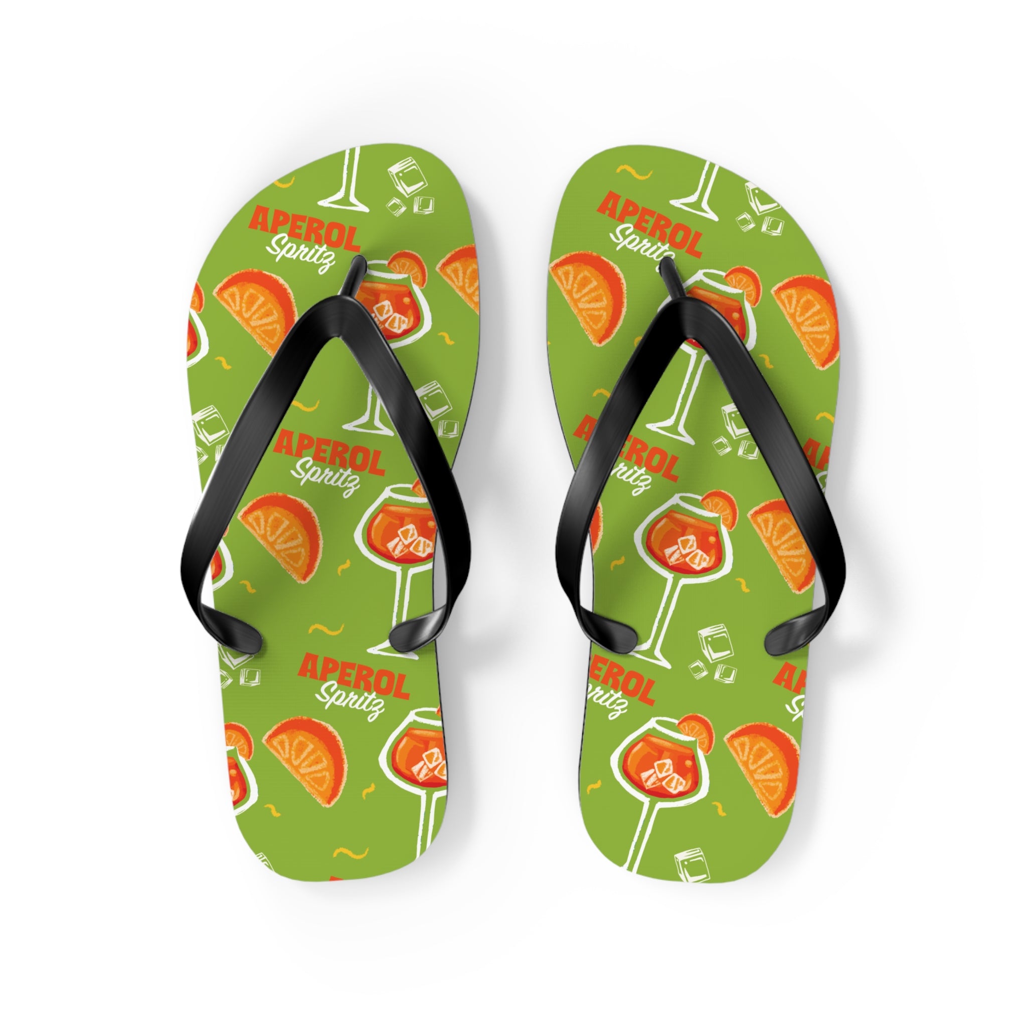 Aperol Spritz Flip Flops – Green Spritz Collection Inspired Design