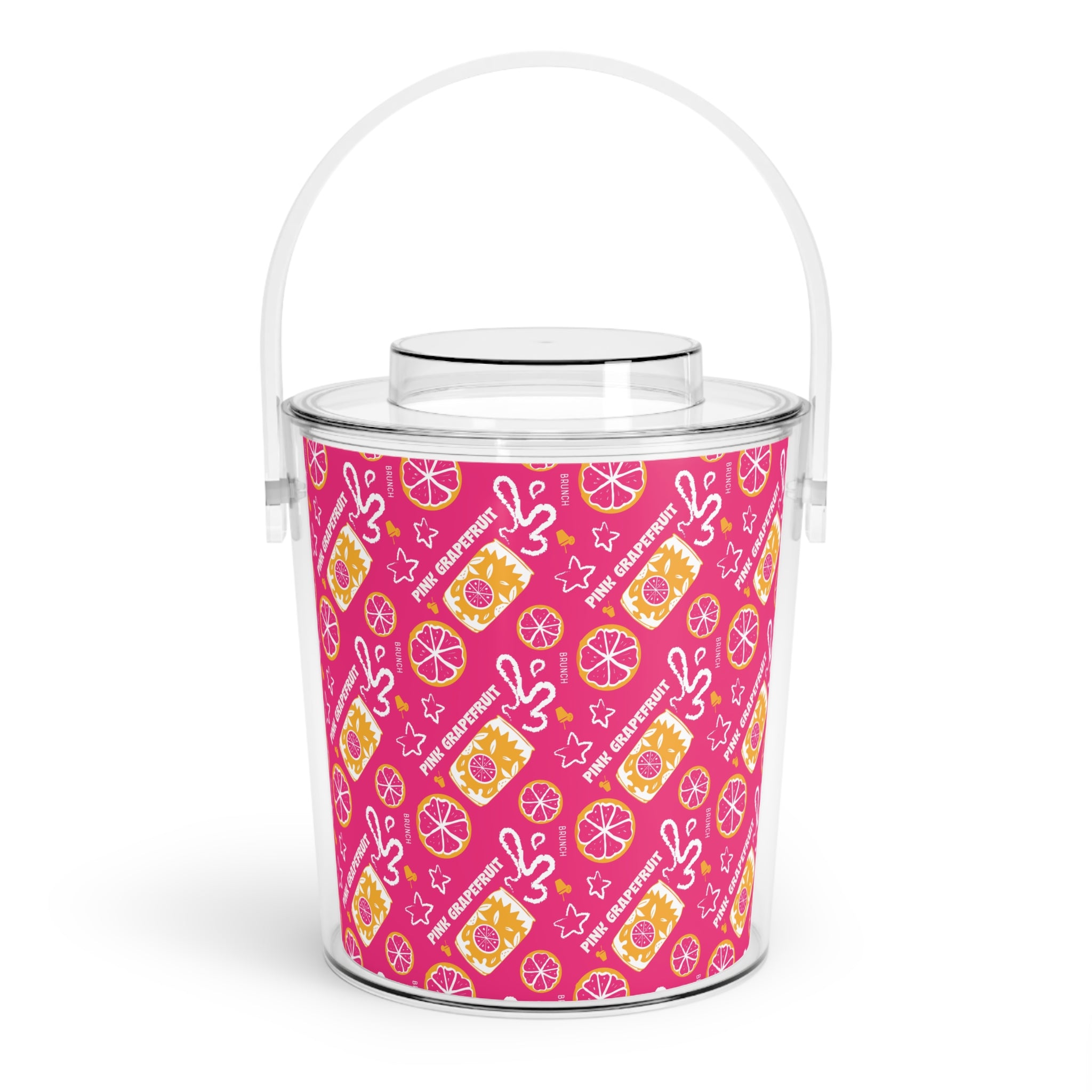 Pink GrapeFruit Fruit Ice Bucket with Tongs — Pink Grapefruit Collection Inspired Design