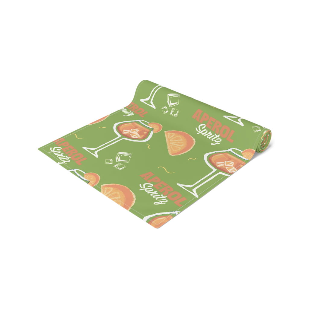 Aperol Spritz Table Runner – Green Cocktail Party Decor