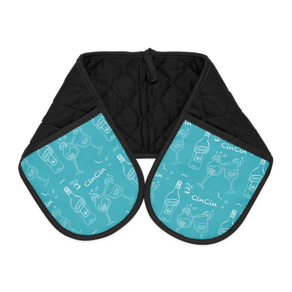 CinCin Double Oven Mitt — Turquoise Aperol Kitchen Decor