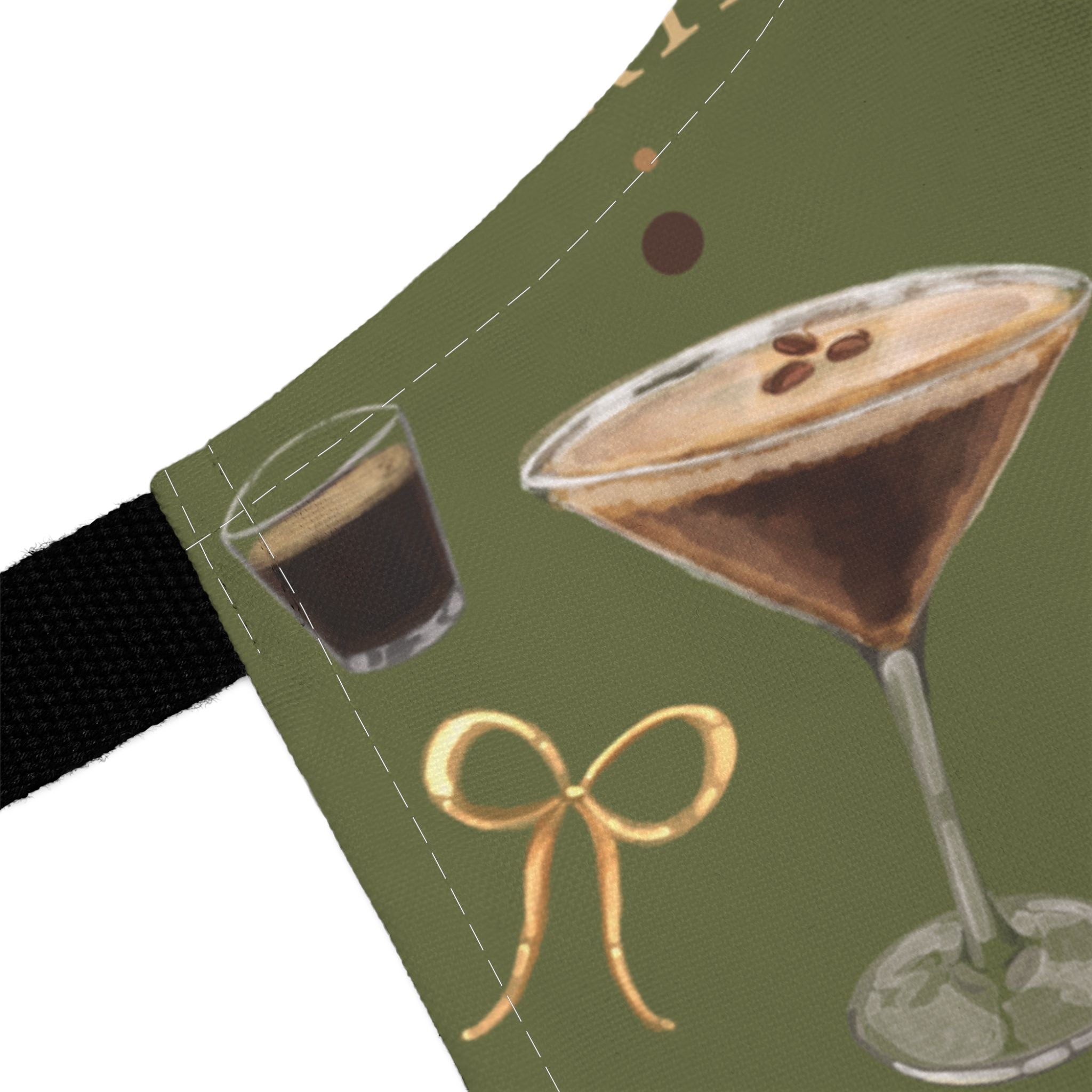 Espresso Martini Apron — Olive Green Espresso Collection Inspired Design