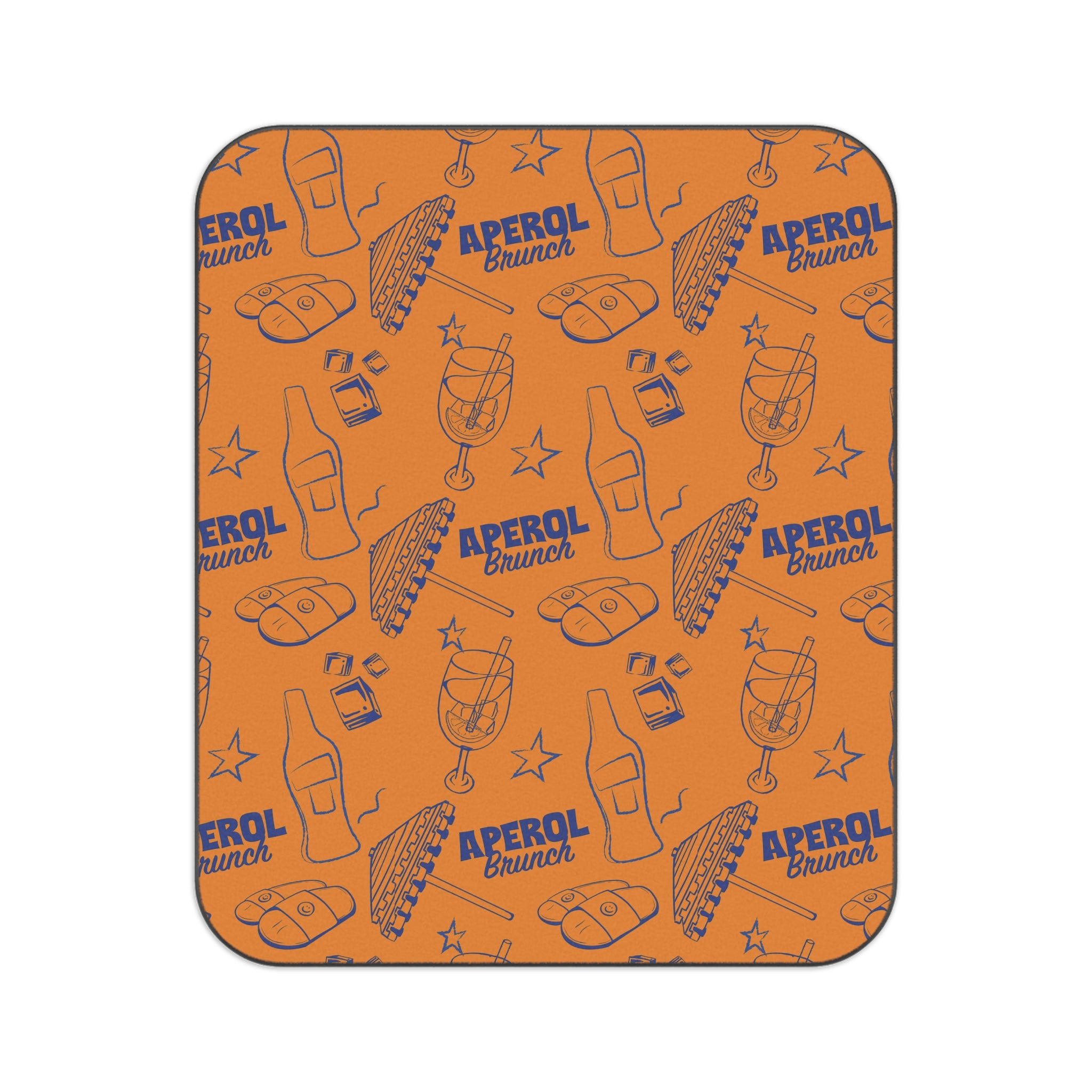 Aperol Brunch Picnic Blanket — Orange & Blue Aperol Inspired Design