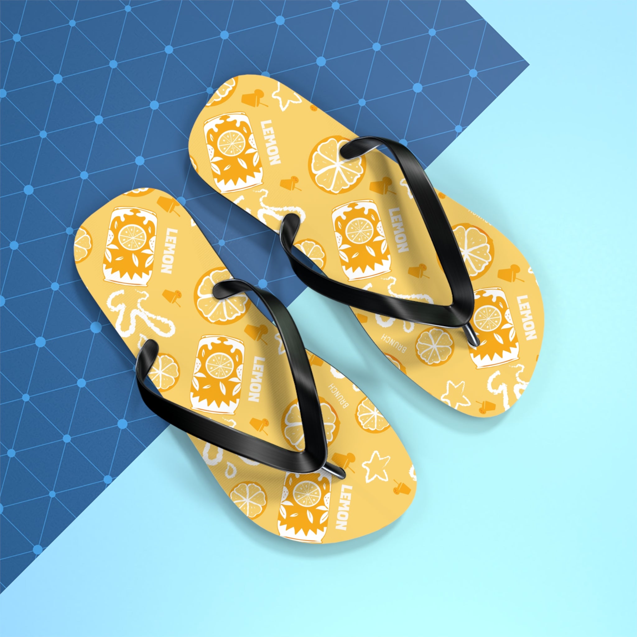 Lemon Fruit Flip Flops – Lemon Brunch Inspired Design
