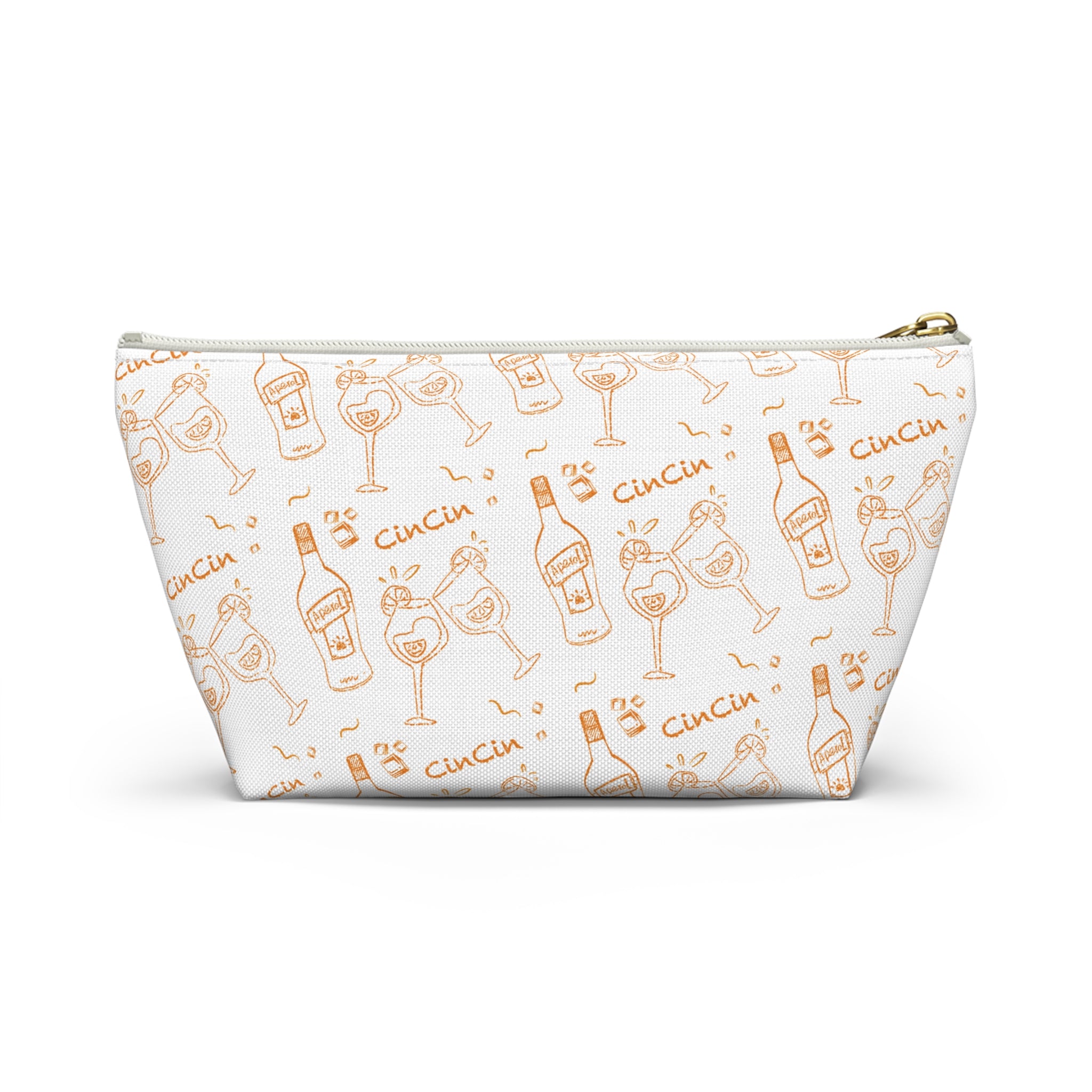 Cin Cin Cocktail Accessory Pouch — White & Orange Aperol Inspired Design