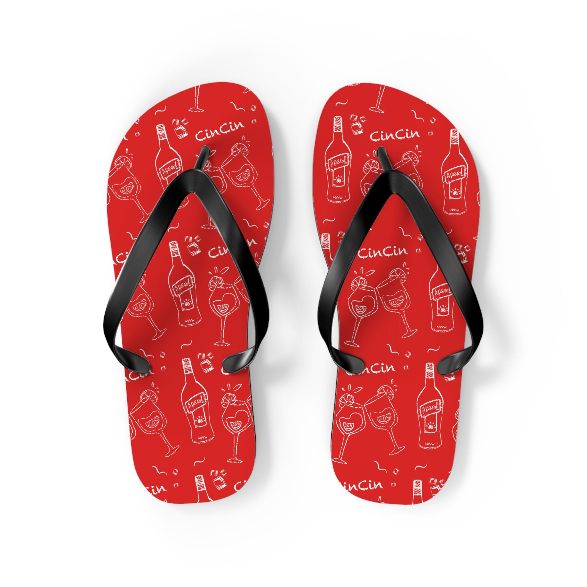 CinCin Red Collection Flip Flops – Red Aperol Inspired Design