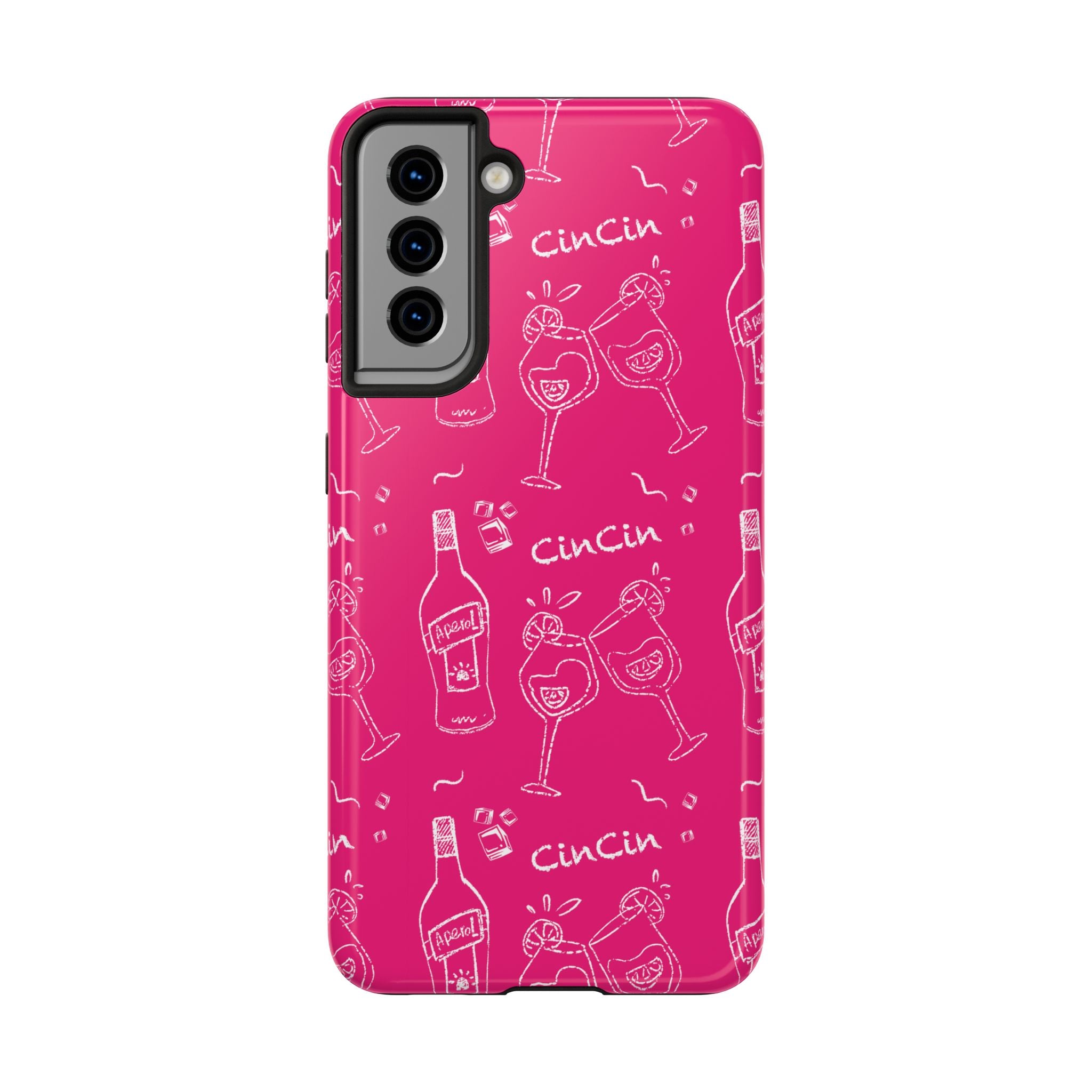 Cin Cin Spritz Tough Phone Case — Magenta Citrus Cocktail Pattern