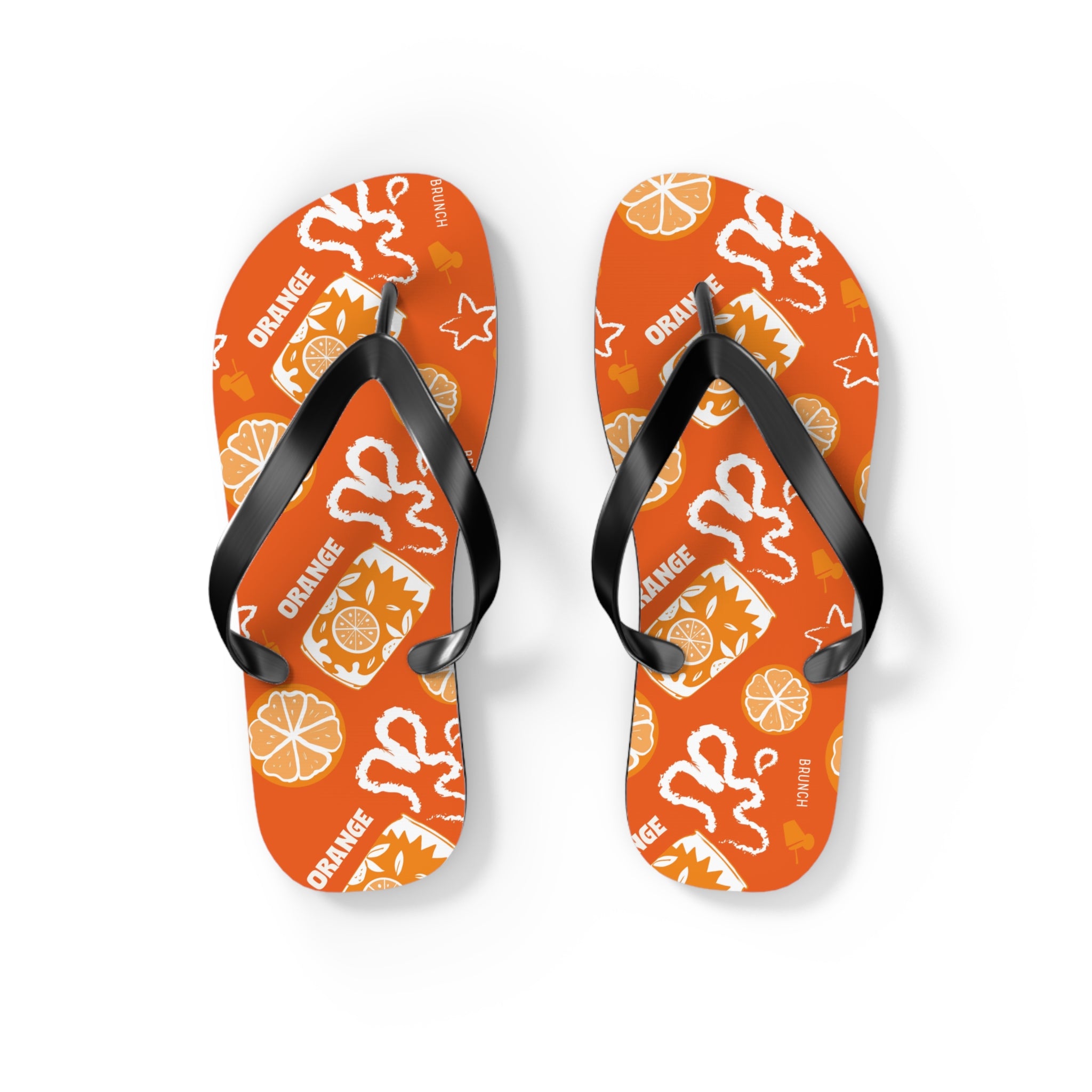 Orange Fruit Brunch Flip Flops — Orange Aperol Inspired Design