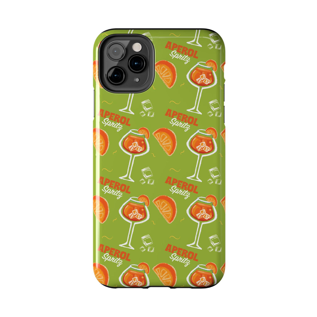 Aperol Spritz Pattern Tough Phone Case — Green Spritz Collection Inspired Design