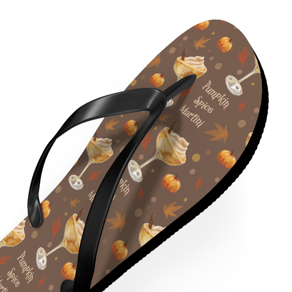 Pumpkin Spice Martini Flip Flops — Brown Pumpkin Collection Inspired Design