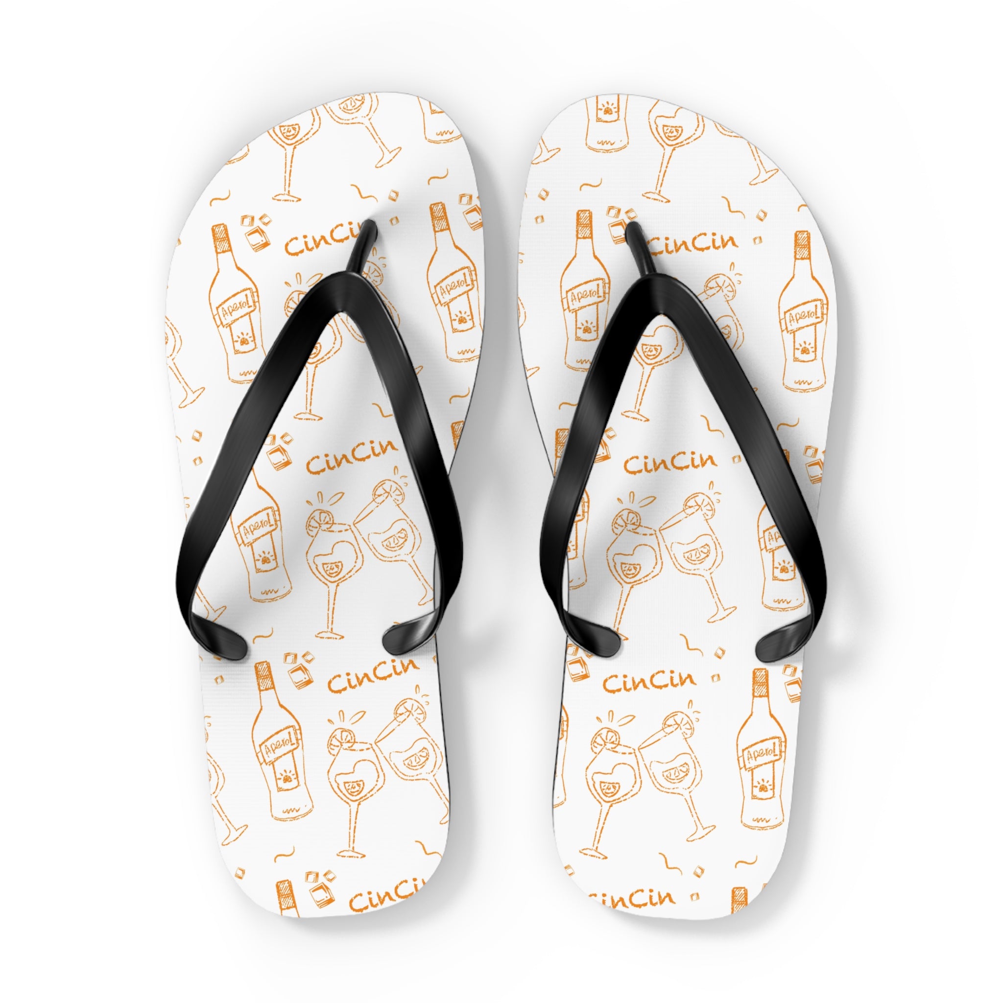 Cin Cin White Flip Flops — White Brunch Collection Inspired Design