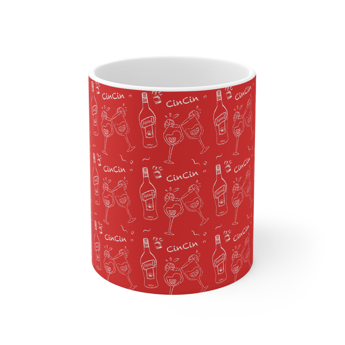 Cin Cin 11oz Coffee Mug — Red Cin Cin Collection Inspired Design