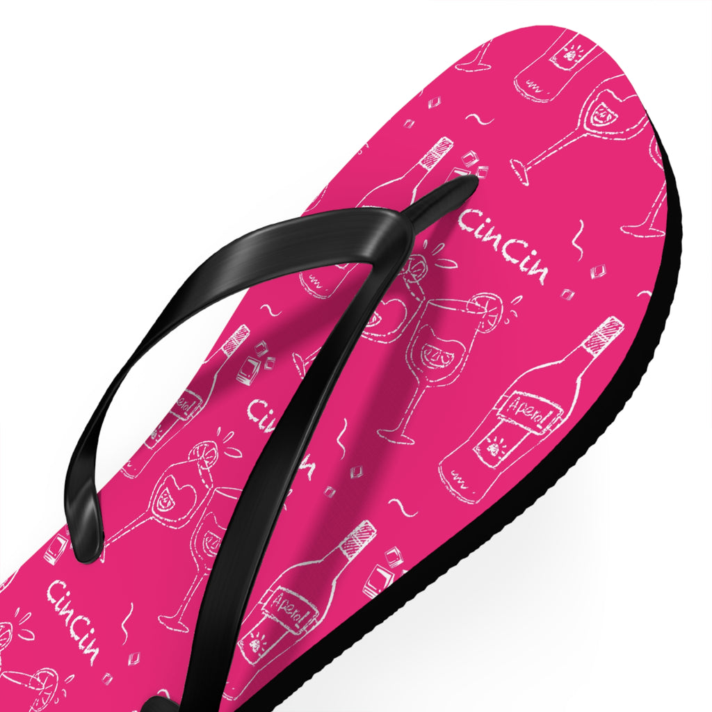 Cin Cin Pink Flip Flops — Pink Cin Cin Collection Inspired Design