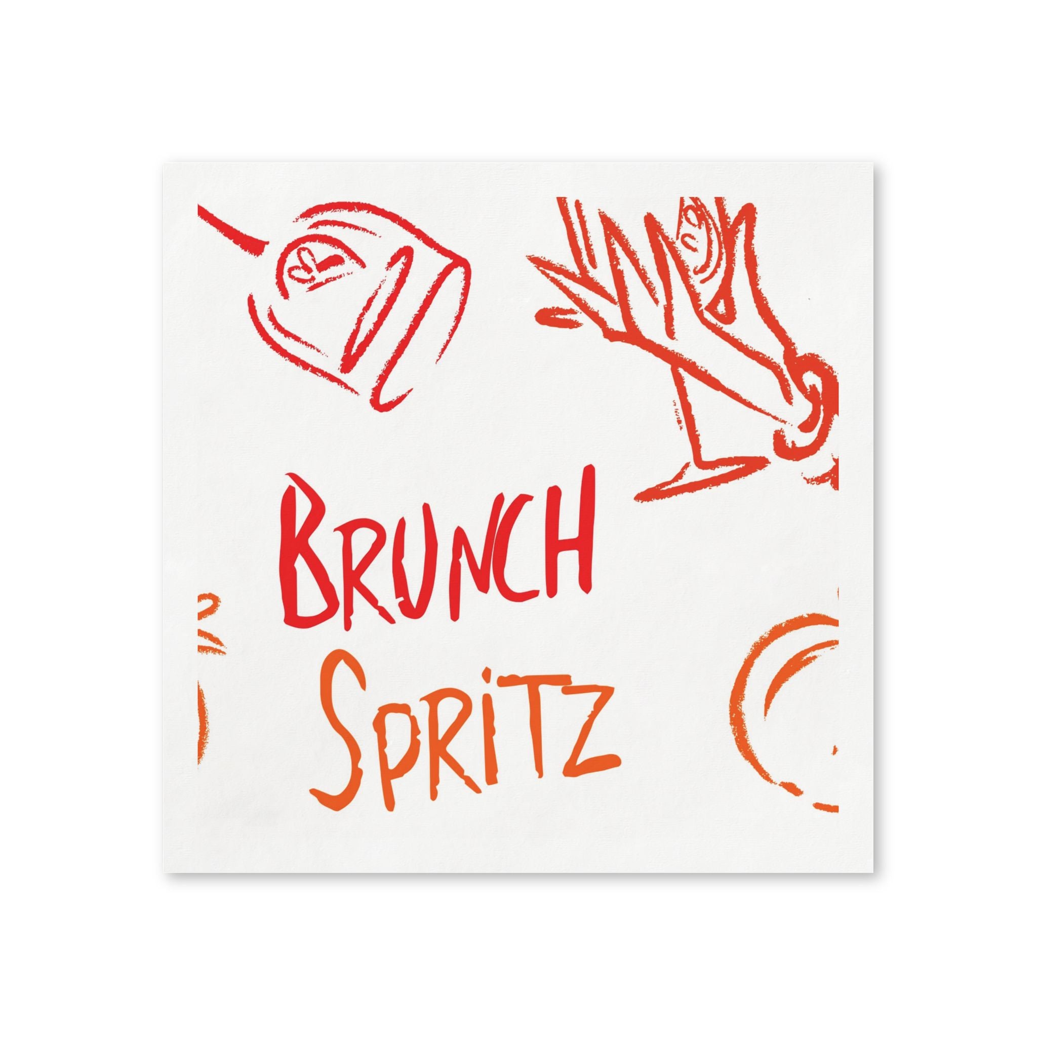 Brunch Spritz Cocktail Napkins (Pack of 50) – White & Red Paper Napkins, Aperitivo Party Decor, Brunch Beverage Napkins, Hostess Gift