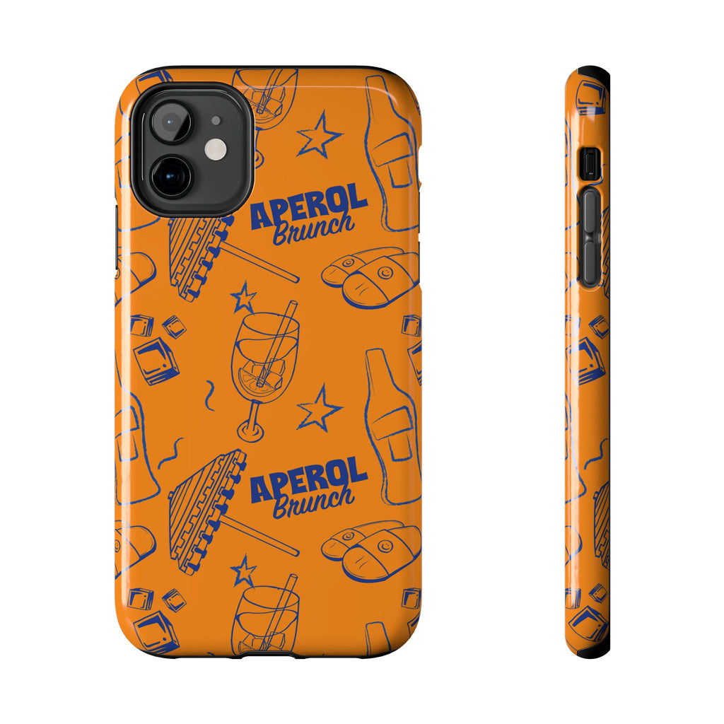 Aperol Brunch Tough Phone Case — Orange Cocktail Pattern