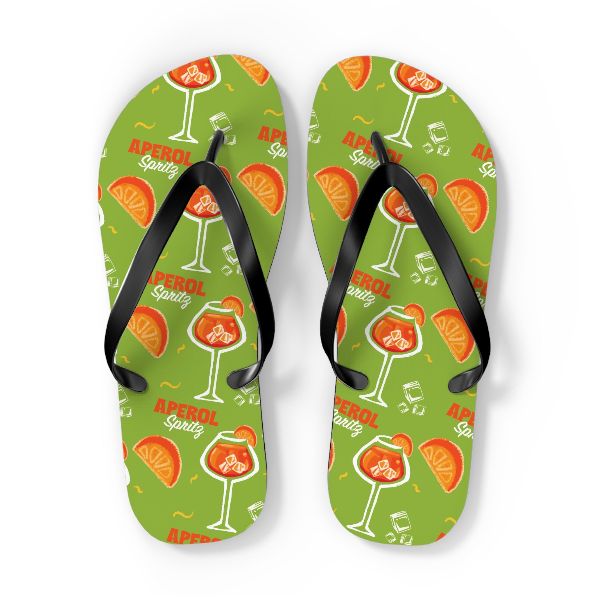 Aperol Spritz Flip Flops – Green Spritz Collection Inspired Design