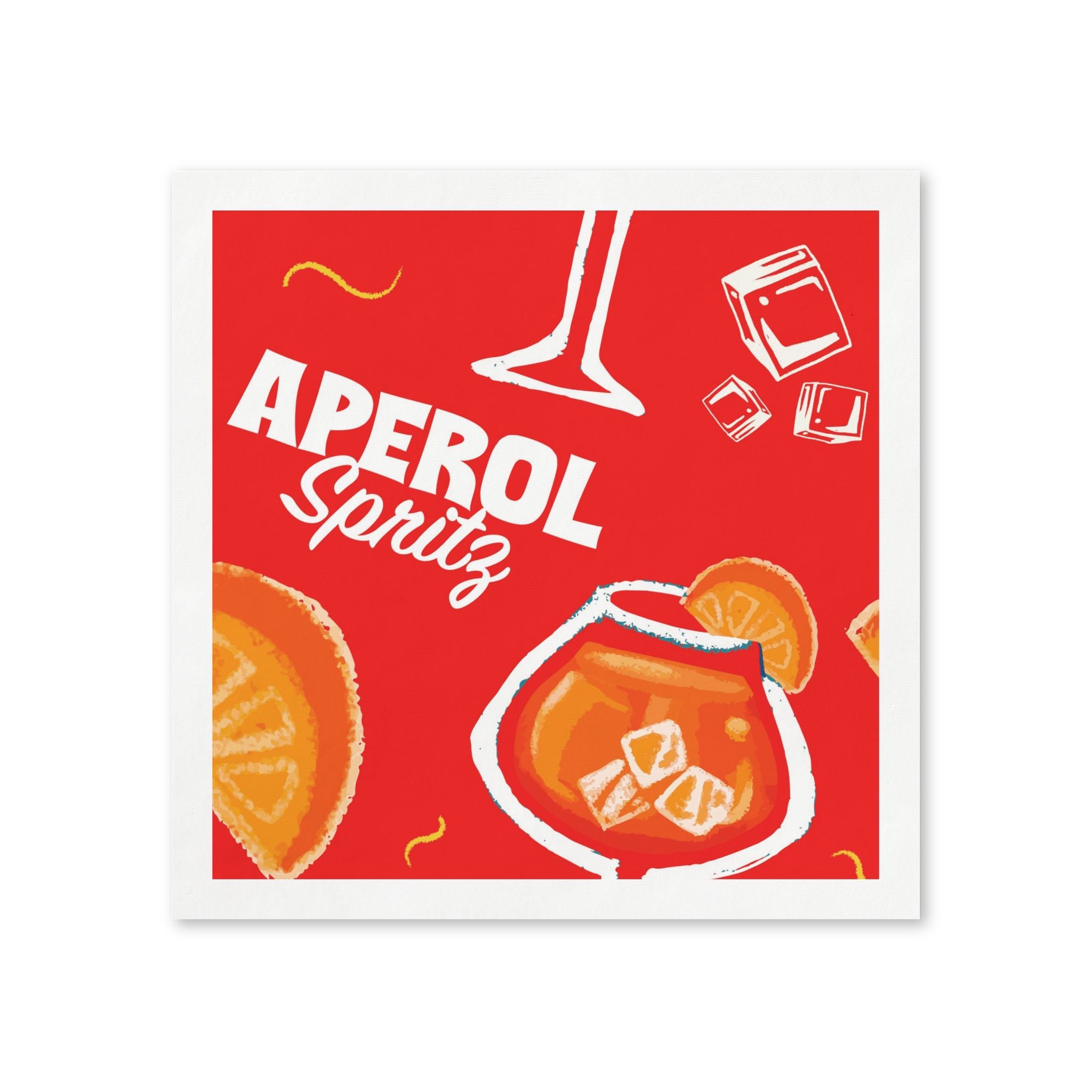 Aperol Brunch Cocktail Napkins (Pack of 50) – Red Paper Napkins, Cocktail Party Decor, Brunch Beverage Napkins, Hostess Gift