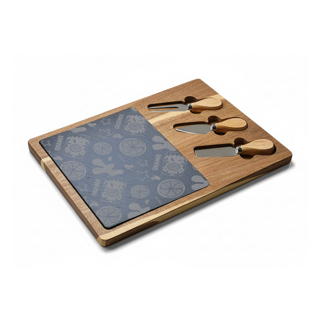Orange Brunch Acacia Charcuterie Board Set