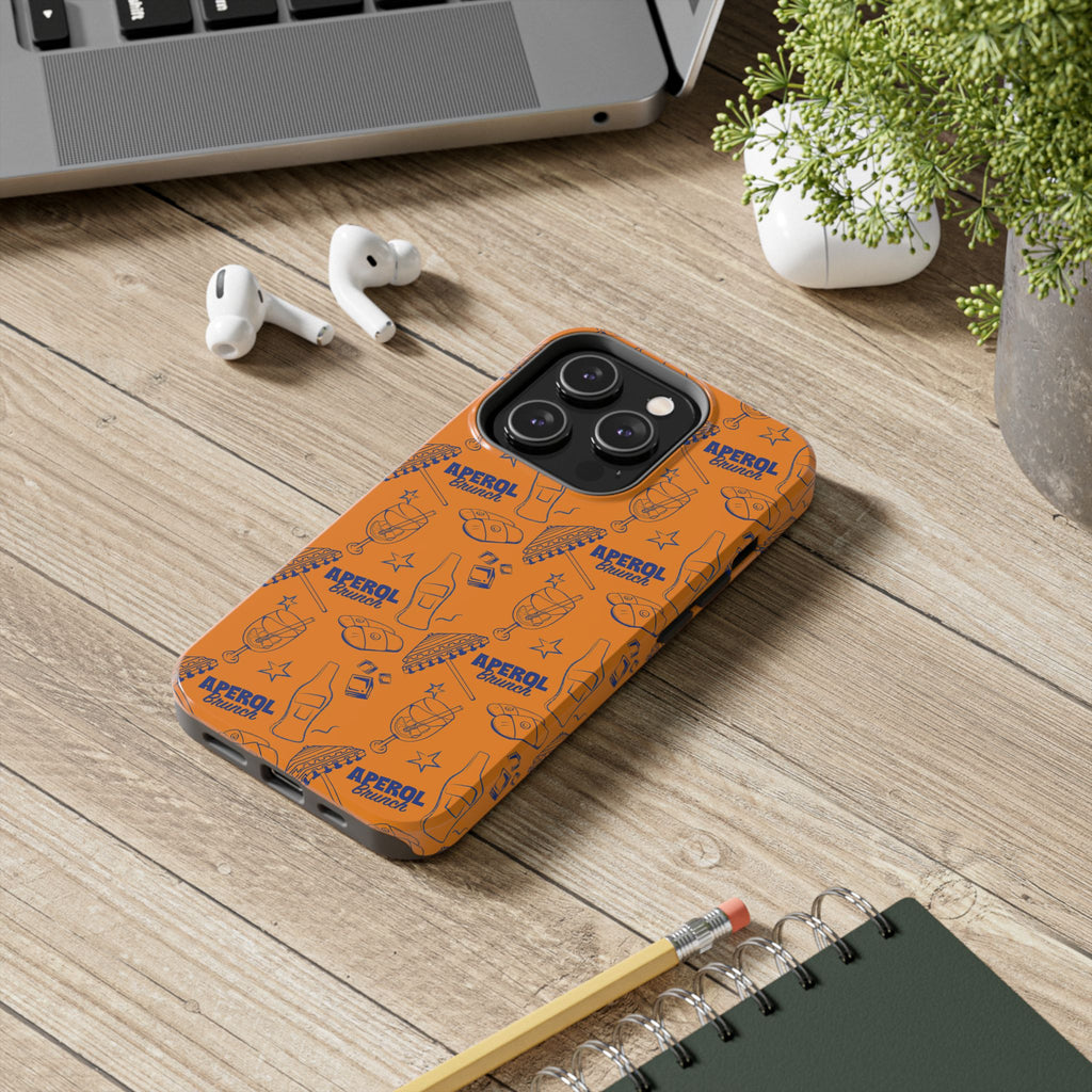 Aperol Brunch Collection Tough Phone Case — Orange and Blue Aperol Inspired Design