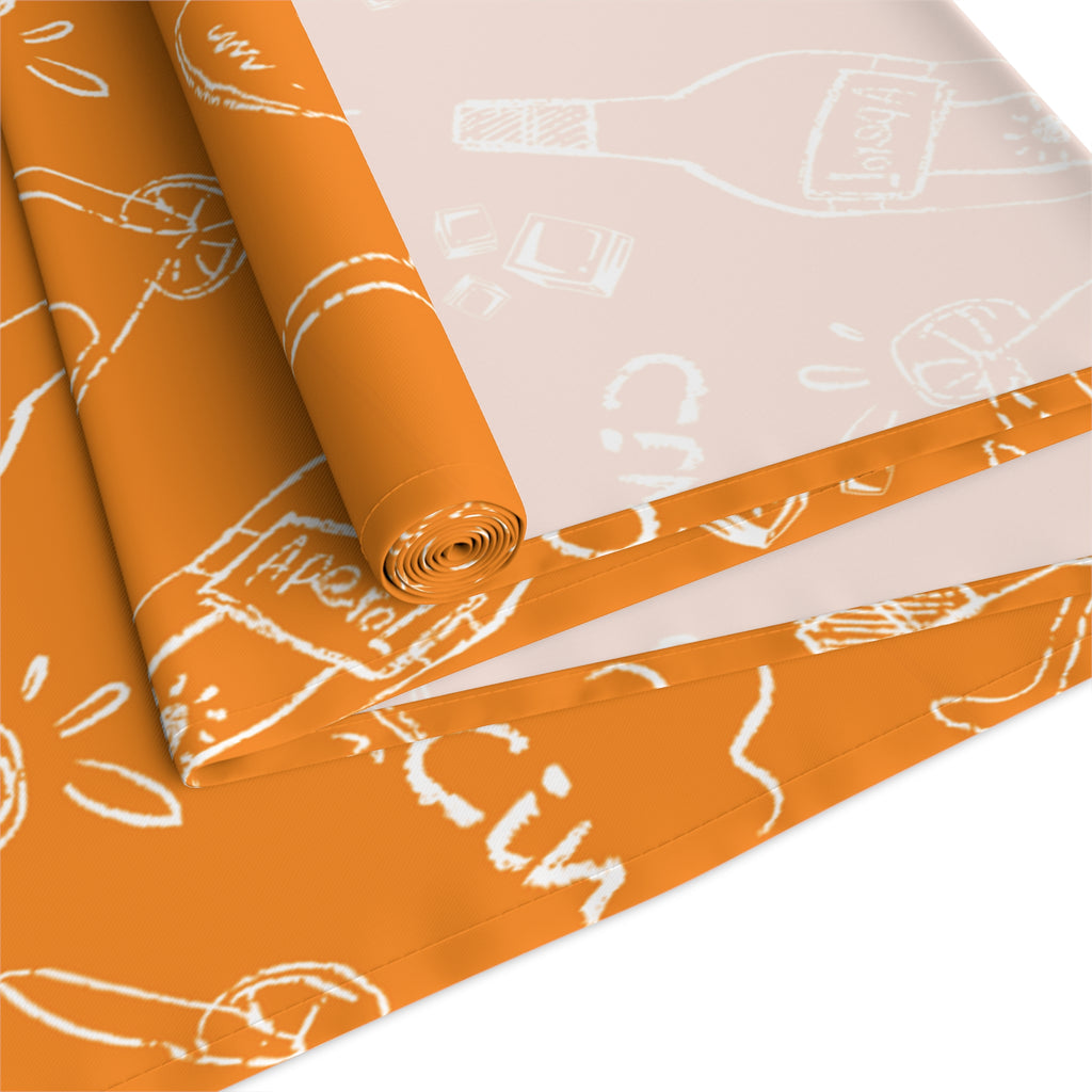 Cin Cin Spritz Table Runner — Orange Citrus Cocktail Pattern