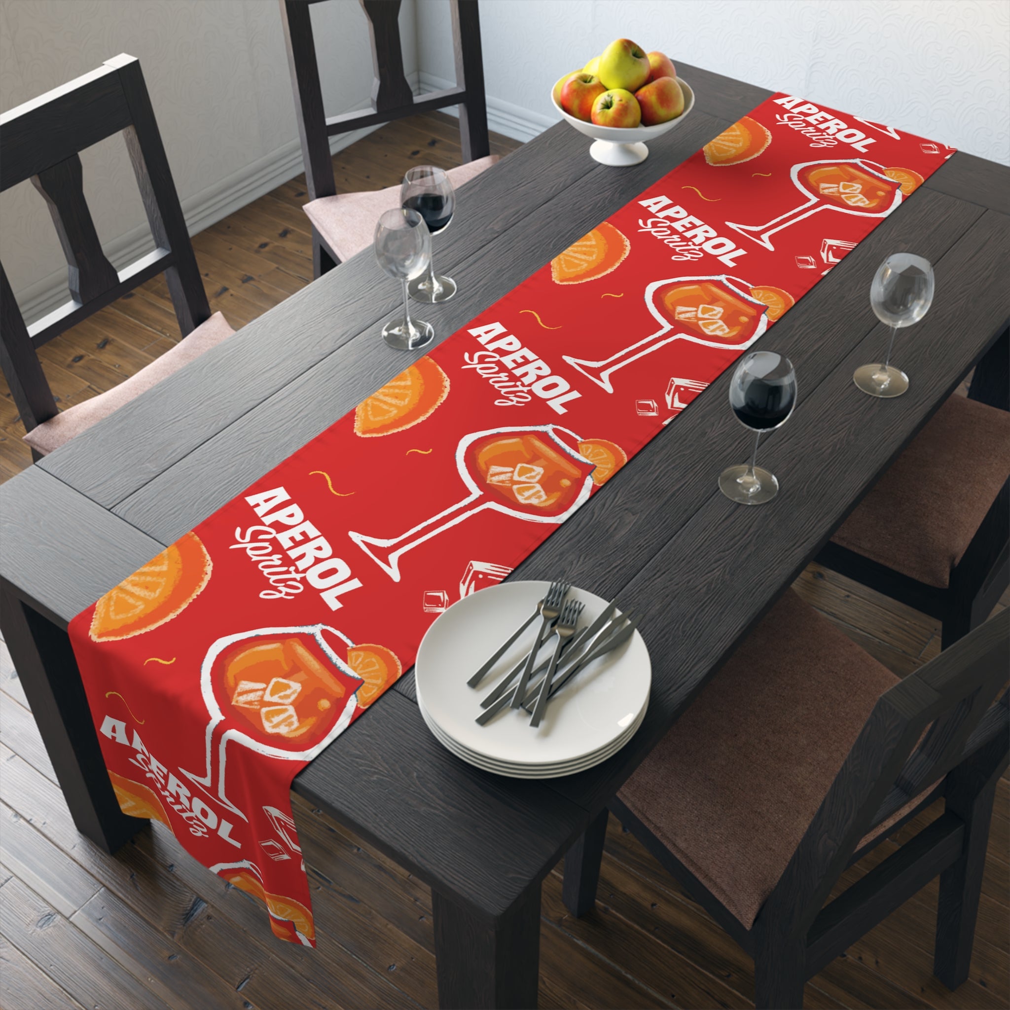 Aperol Spritz Table Runner — Aperol Red Collection Inspired Design