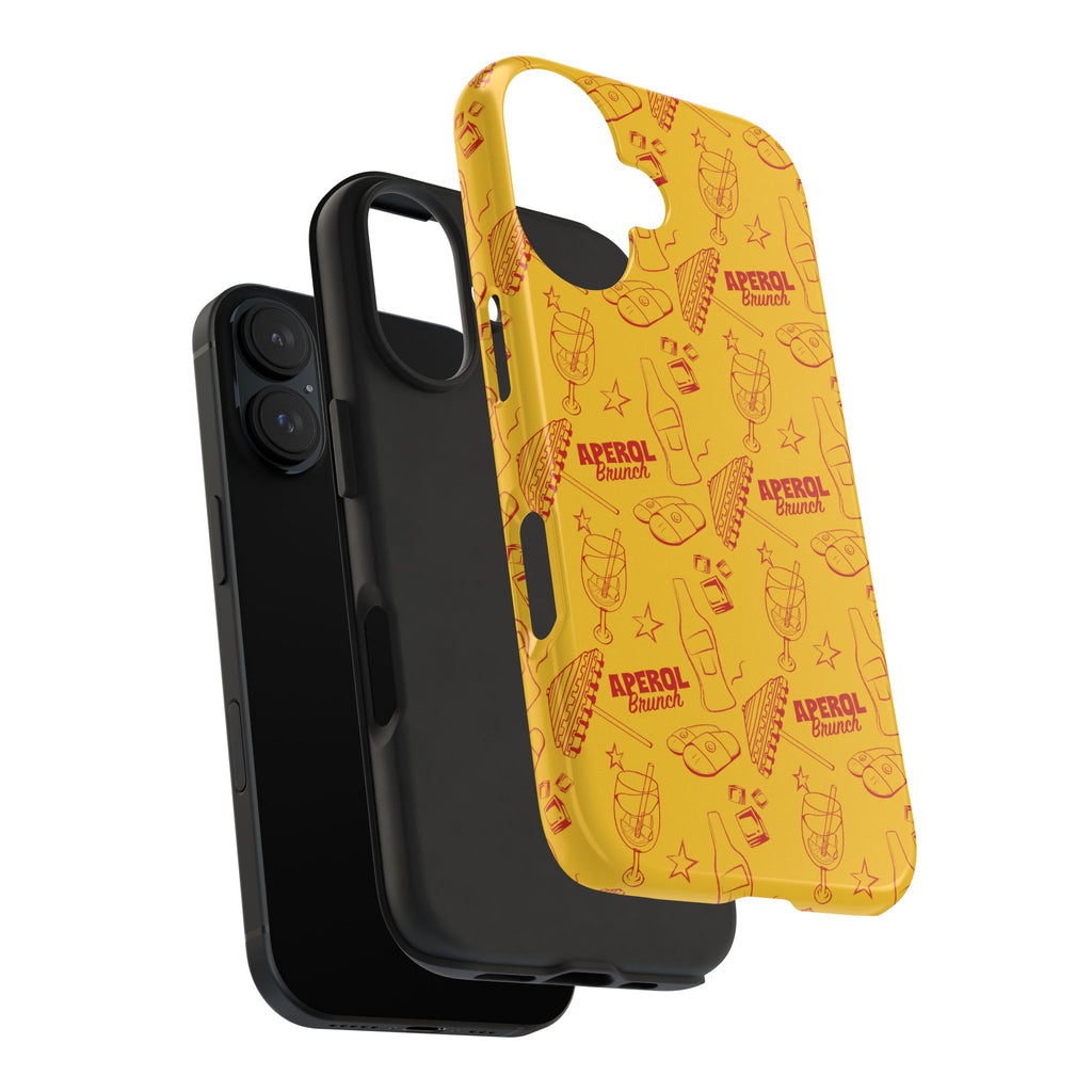 Aperol Brunch Tough Phone Case — Aperol Yellow Patterned Protective Cover