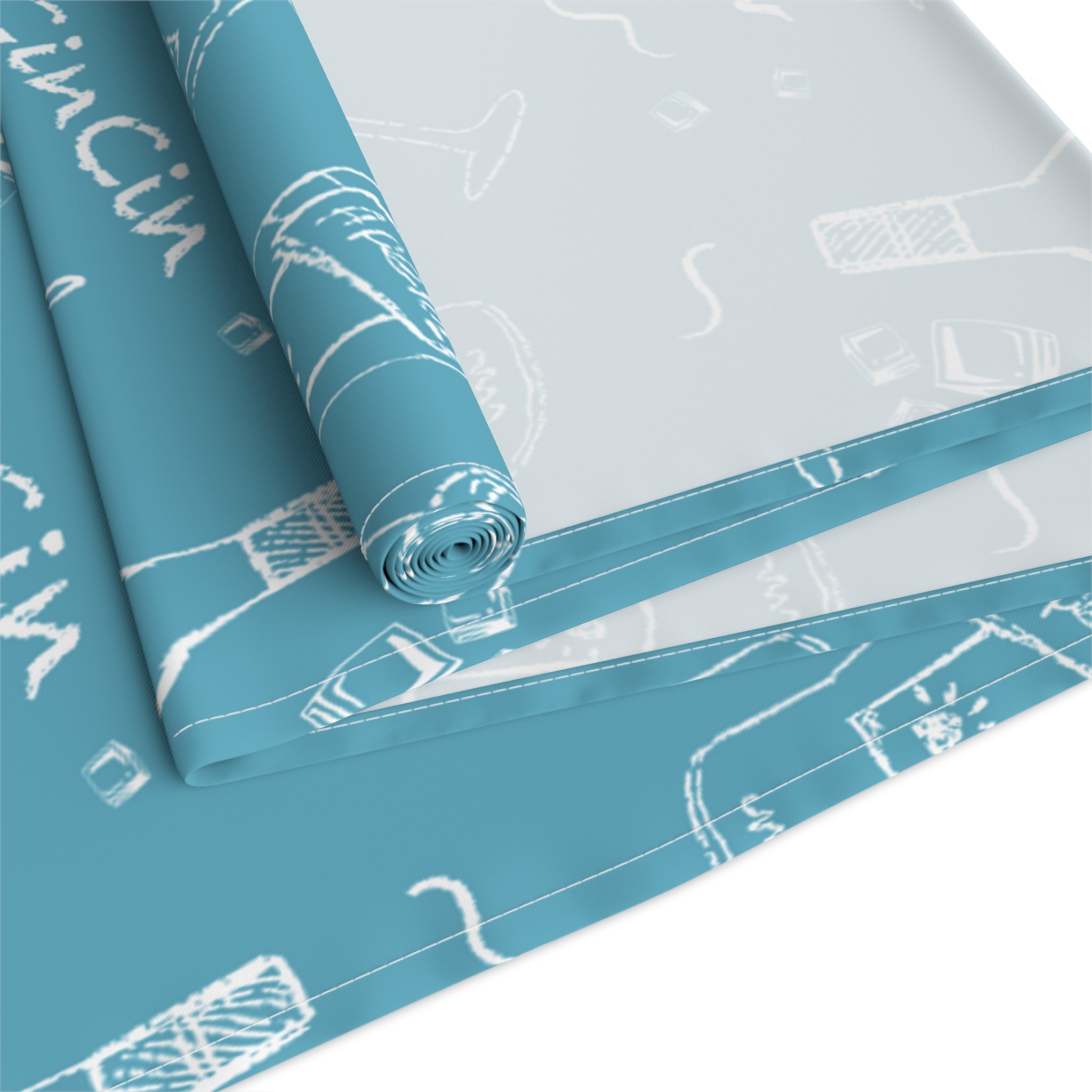 Cin Cin Spritz Table Runner — Turquoise Citrus Cocktail Pattern