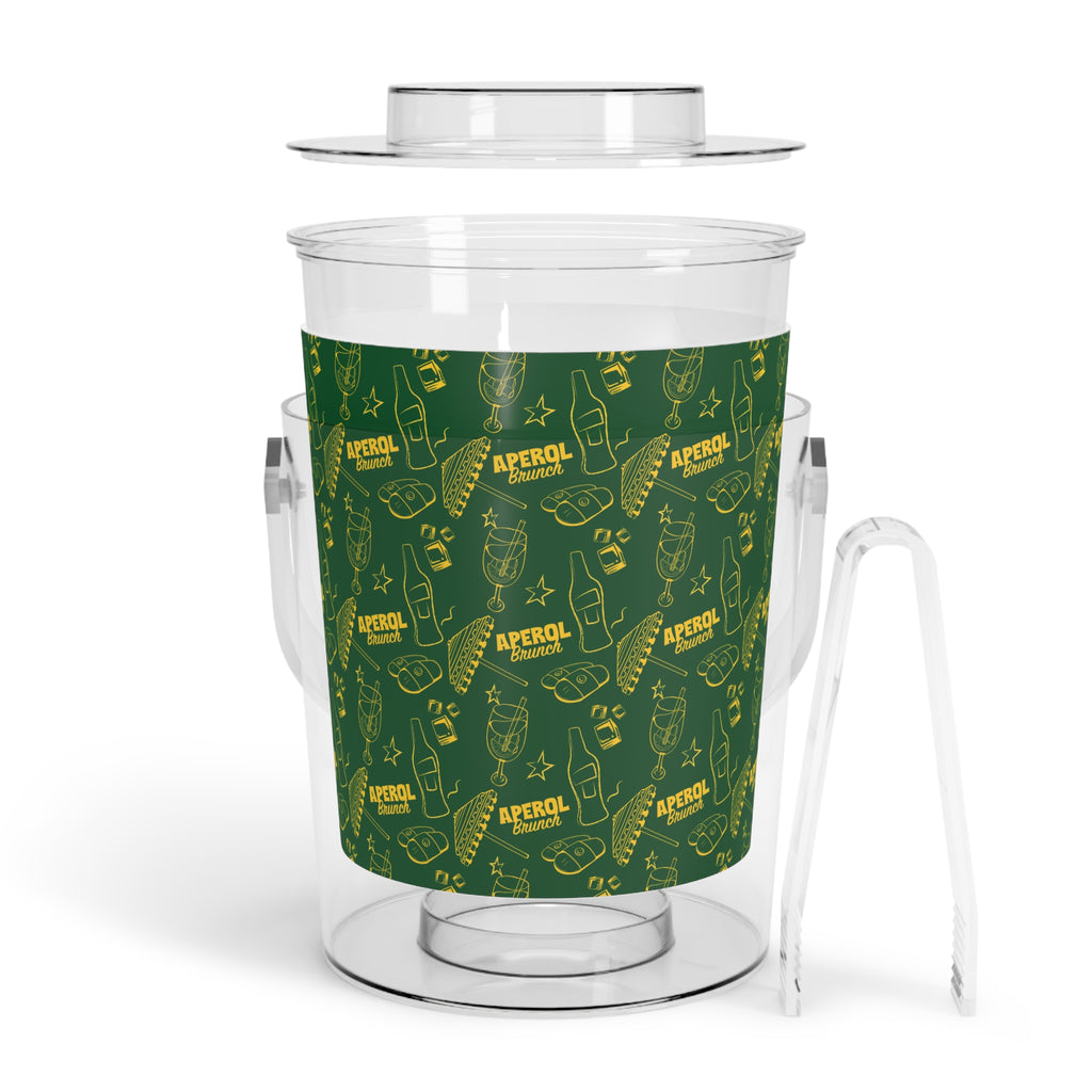 Aperol Brunch Ice Bucket with Tongs — Green Brunch Inspired Design