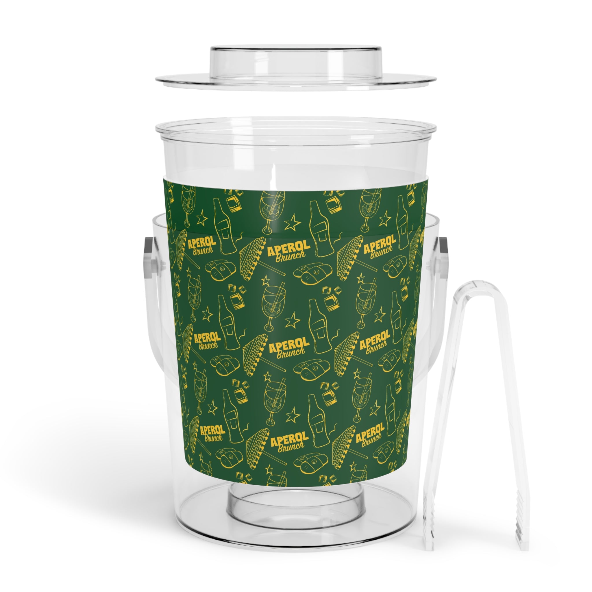 Aperol Brunch Ice Bucket with Tongs — Green Brunch Inspired Design