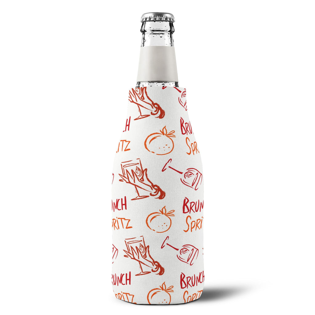Brunch Spritz Zip-Up Bottle Cooler Sleeve - White Brunch Collection Inspired Design