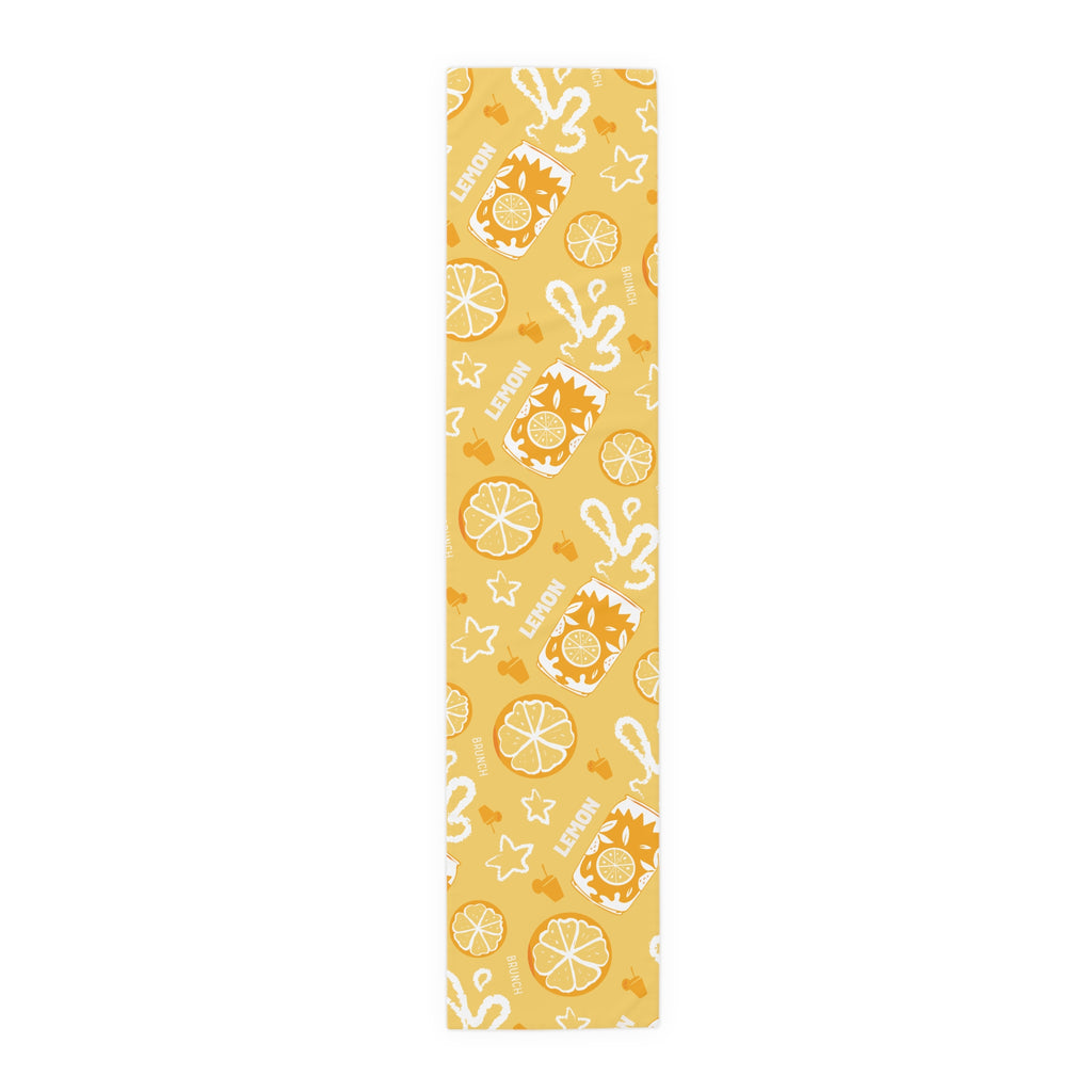 Lemonade Pattern Table Runner — Sunny Citrus Kitchen Decor
