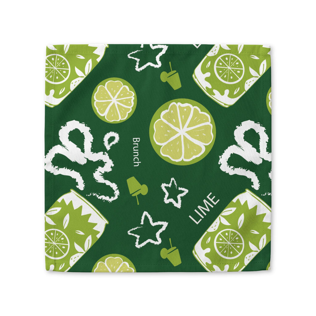 Lime Cocktail Cotton Napkin – Citrus Brunch Table Decor