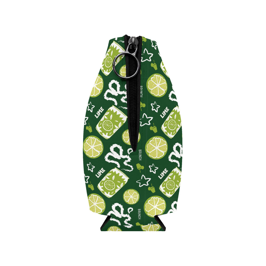 Lime Fruit Brunch Zip-Up Bottle Cooler Sleeve — Lime Brunch Collection Inspired Design