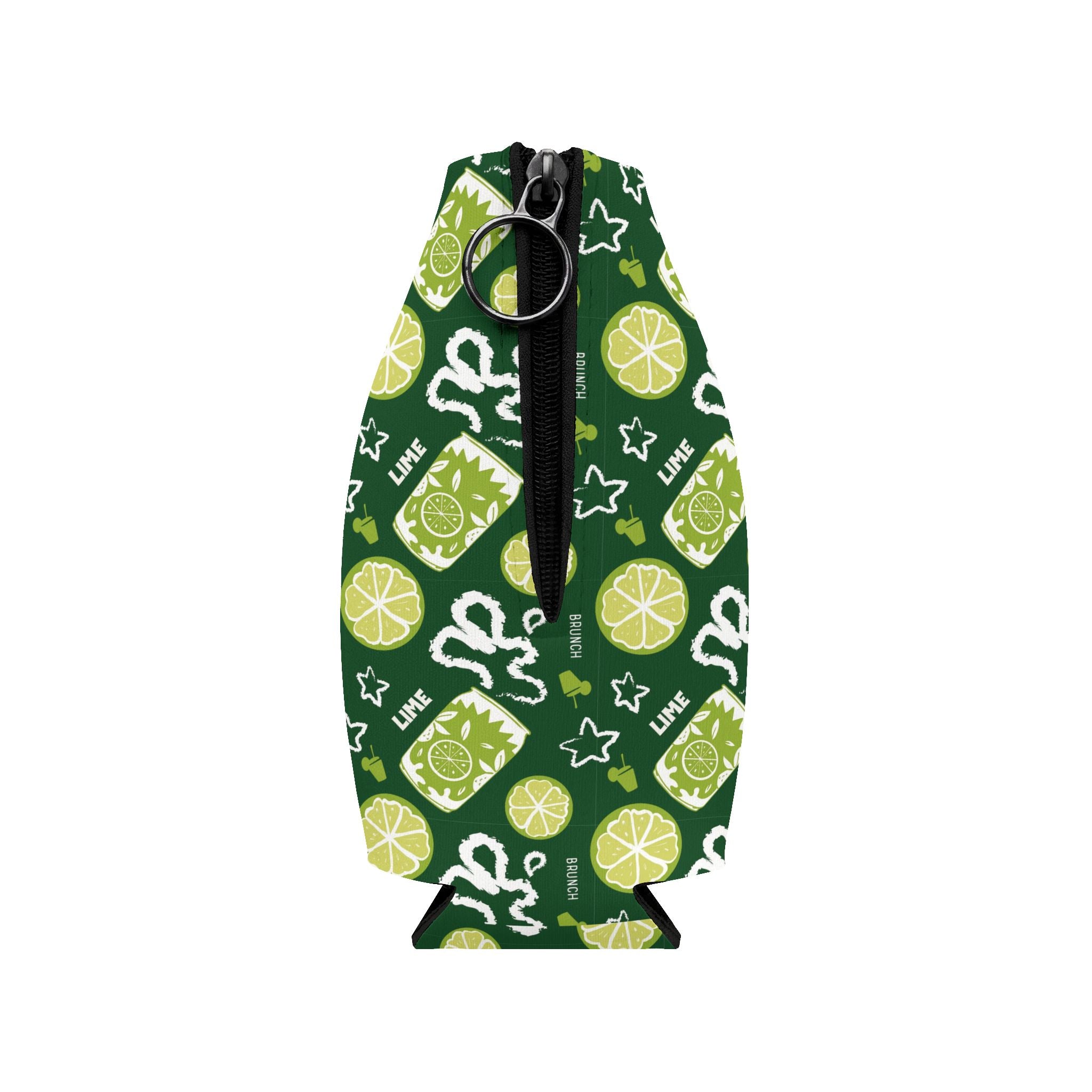 Lime Fruit Brunch Zip-Up Bottle Cooler Sleeve — Lime Brunch Collection Inspired Design